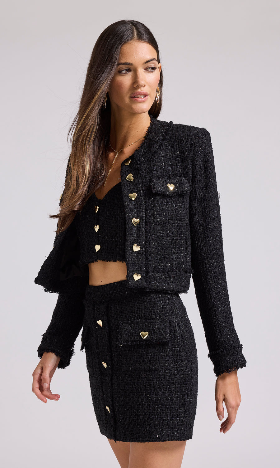 Vera Tweed Jacket - Black