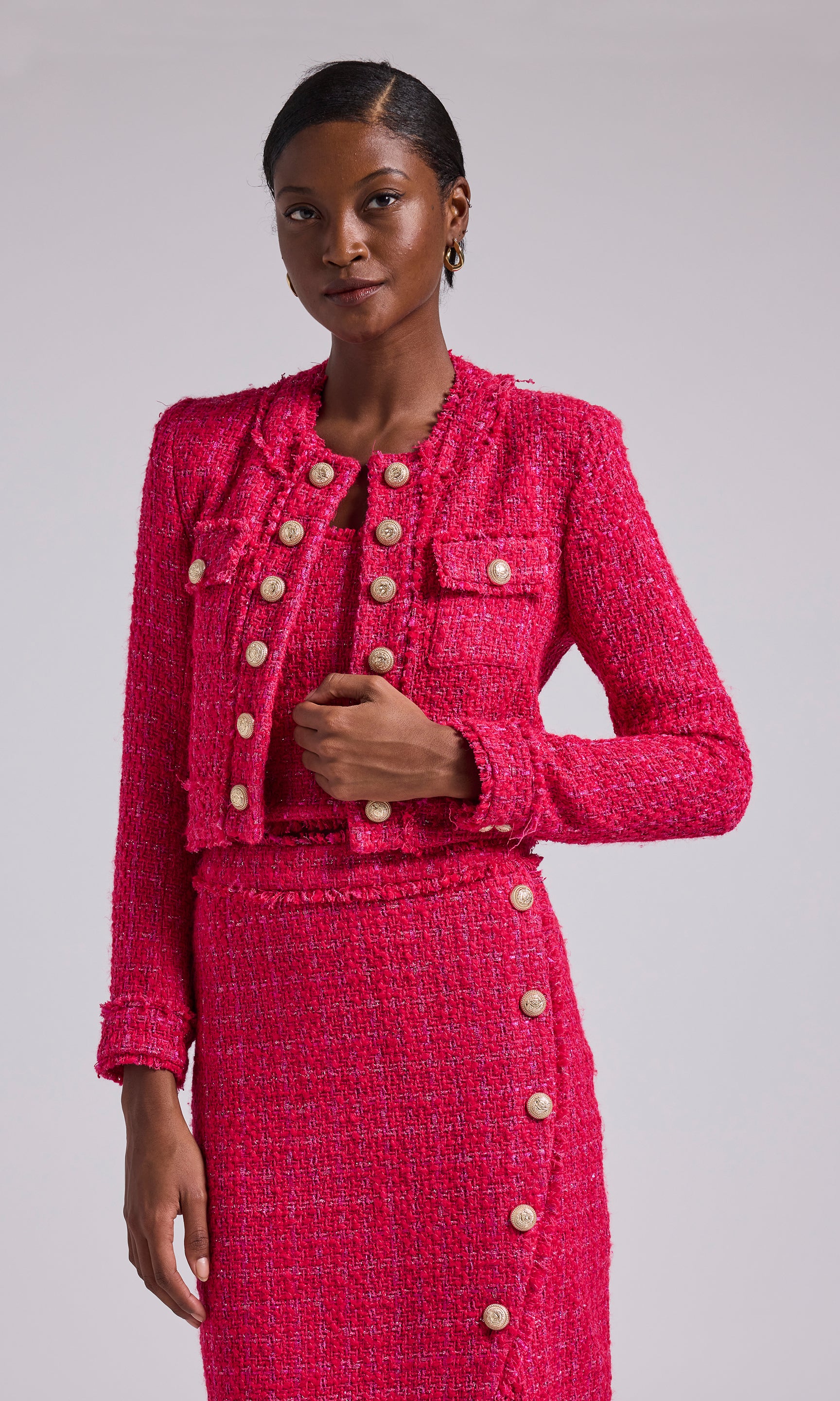 Pink Sequin Jackets Women, Channel Pink Jacket Women