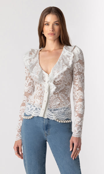 Corsa Lace Top in White | Generation Love