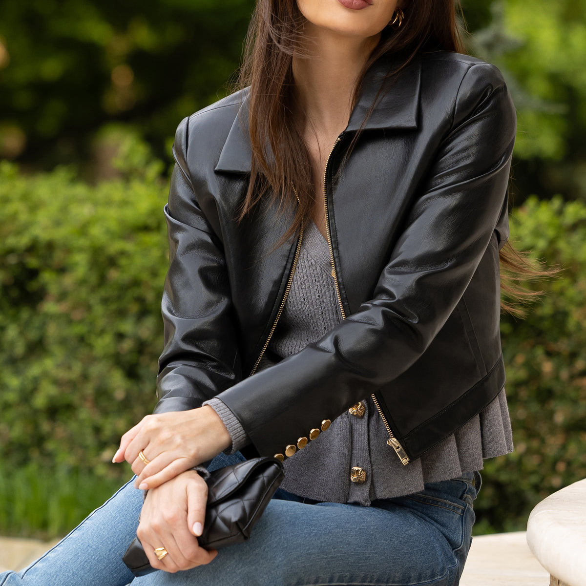 Lola Vegan Leather Jacket in Black Generation Love