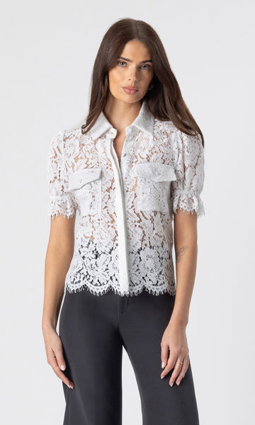 Mina SLace Shirt in White | Generation Love