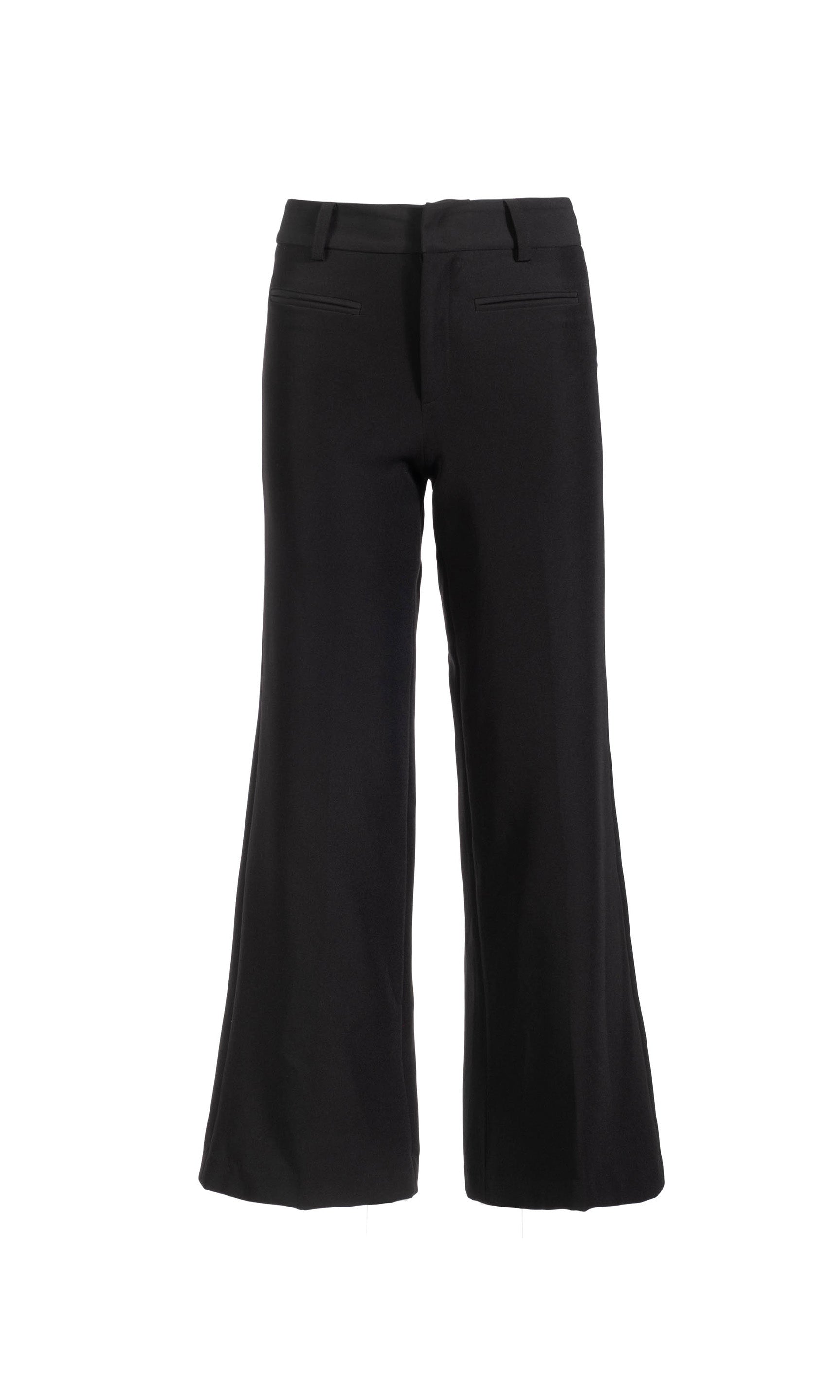 Flat image of the Rayne crepe wide-leg pants in black on a white background