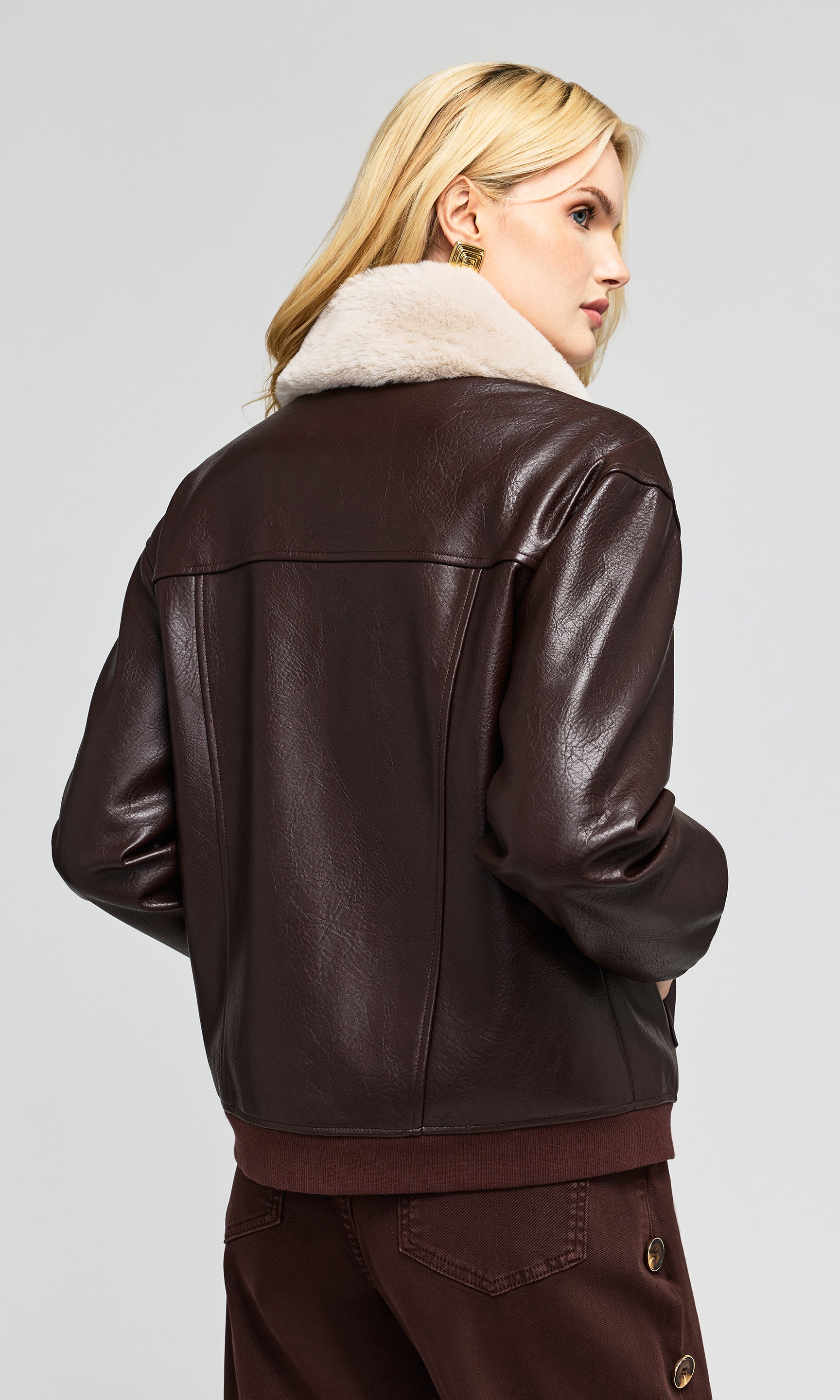 Allison Faux Fur Combo Vegan Leather Bomber