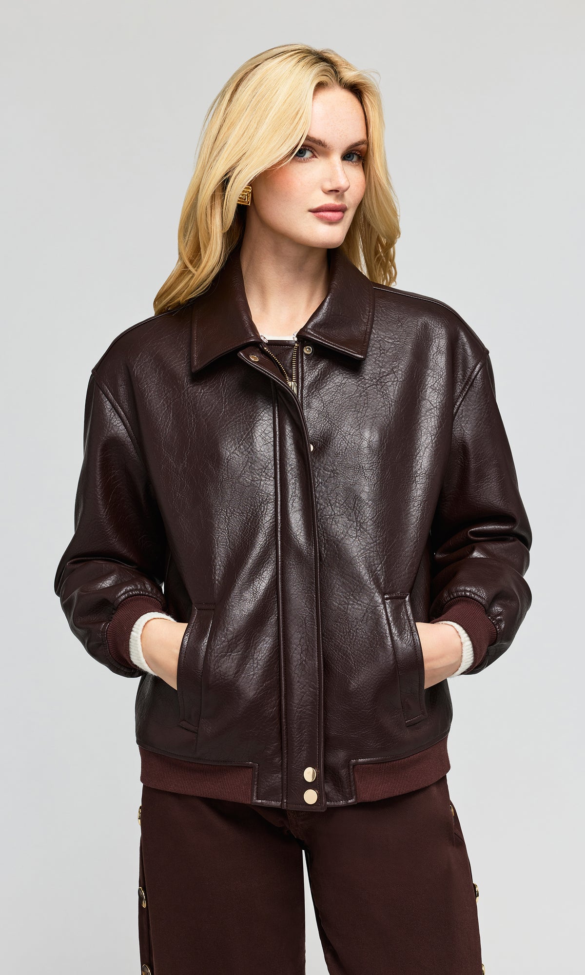 Allison Faux Fur Combo Vegan Leather Bomber