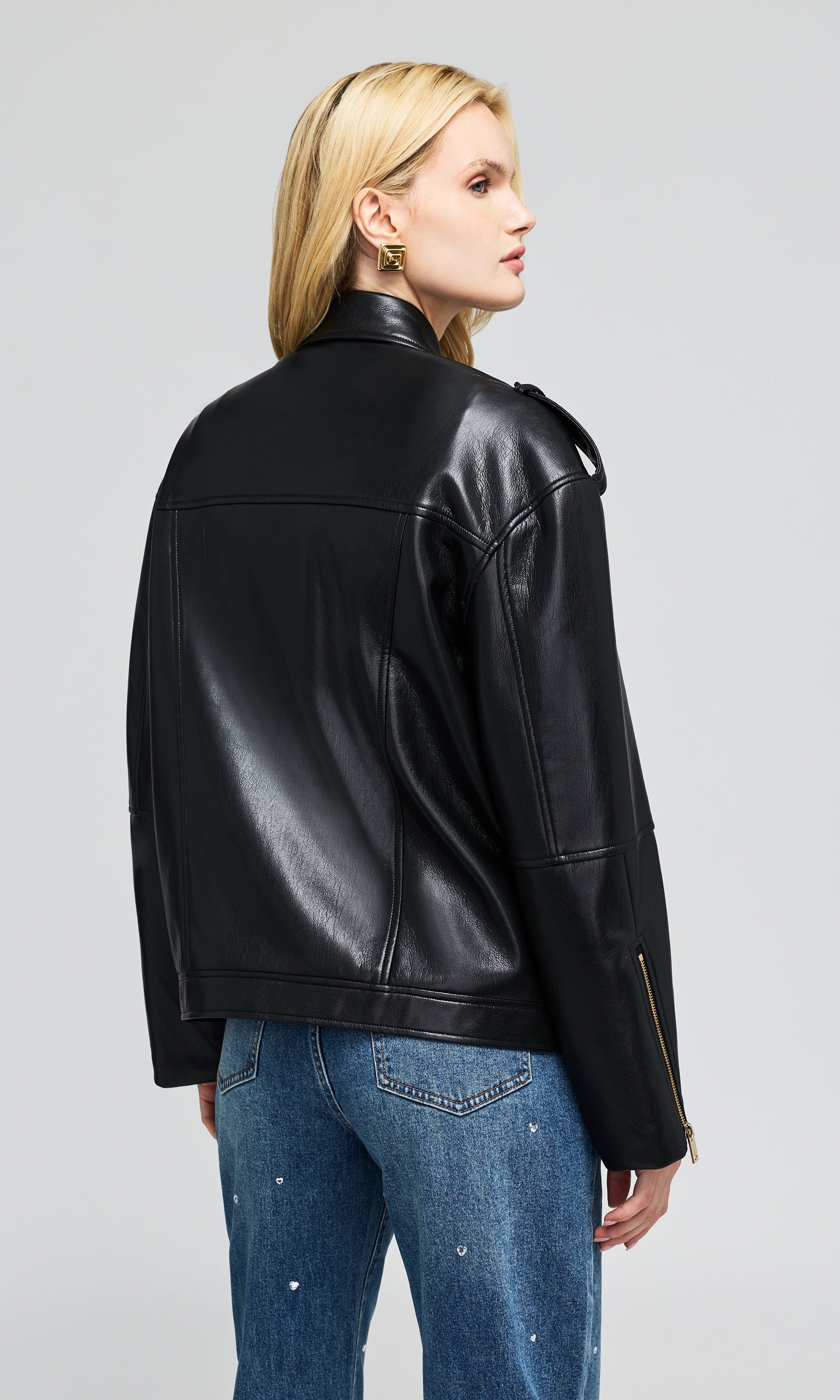 Amira Vegan Leather Moto Jacket