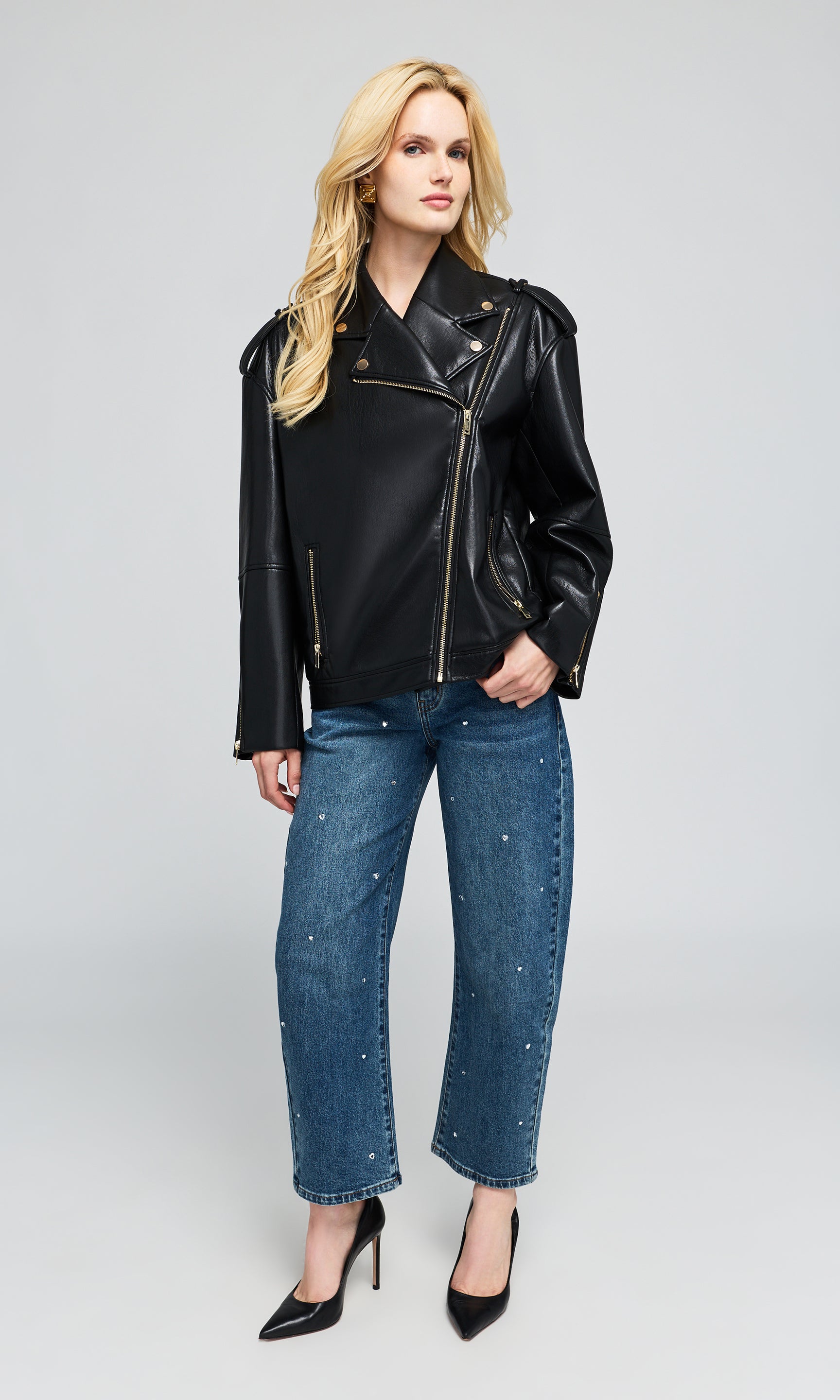 Amira Vegan Leather Moto Jacket