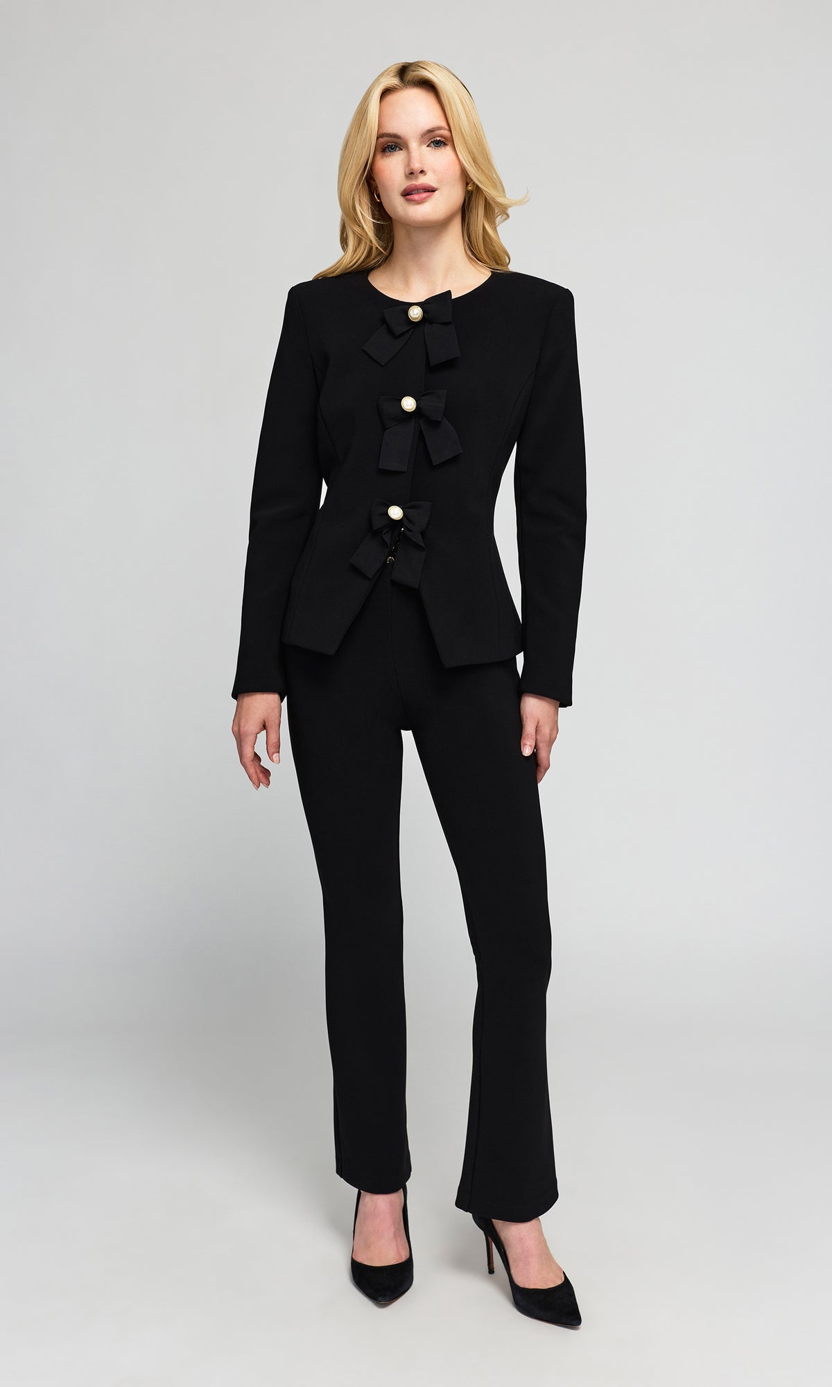Cameron Power Stretch Crepe Bow Jacket