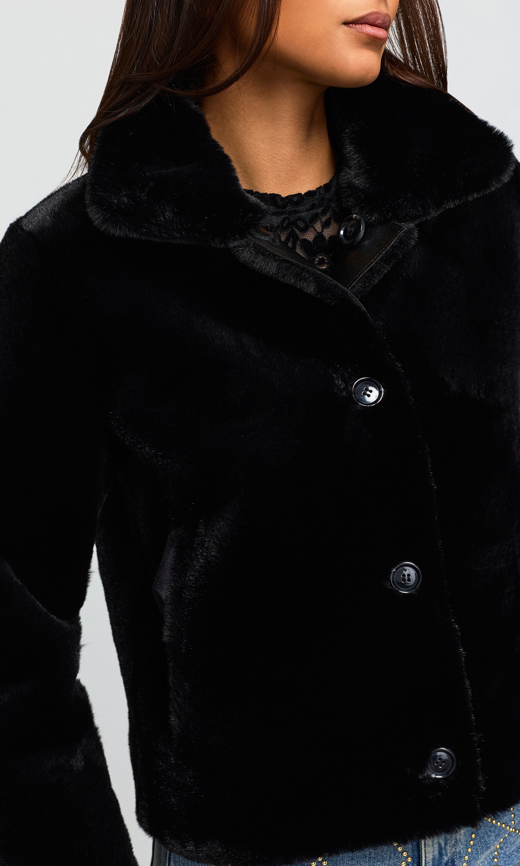 Delphine Reversible Faux Fur Shearling Jacket