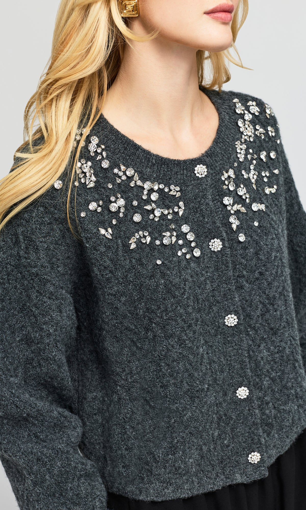 Glenda Crystal Cable Cardigan