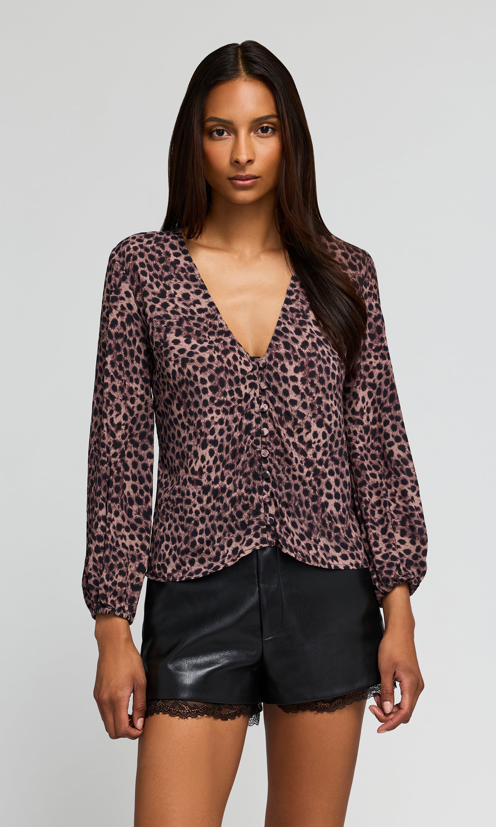 Haven Leopard Georgette Blouse