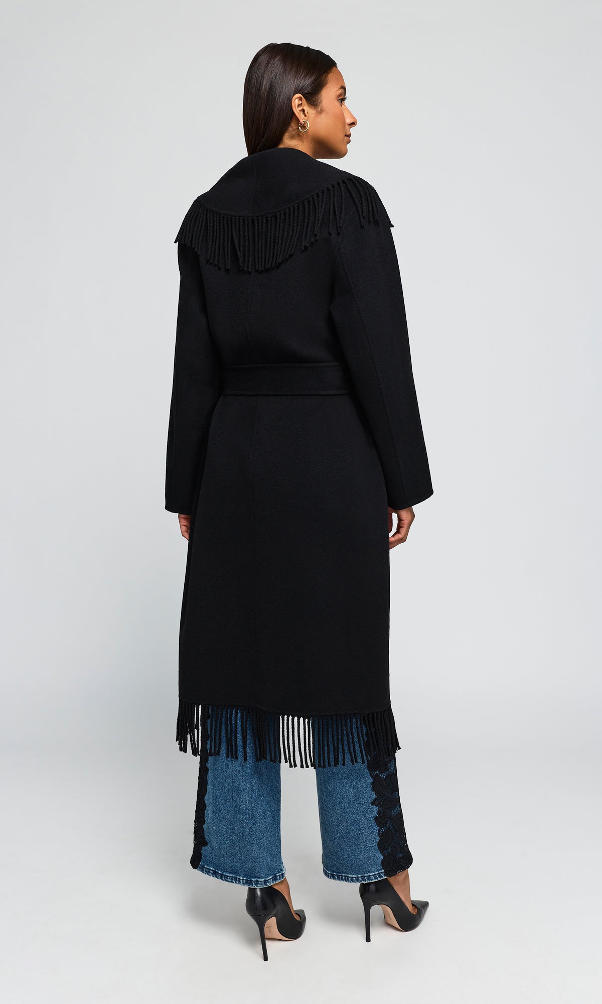 Jenny Fringe Wool Coat