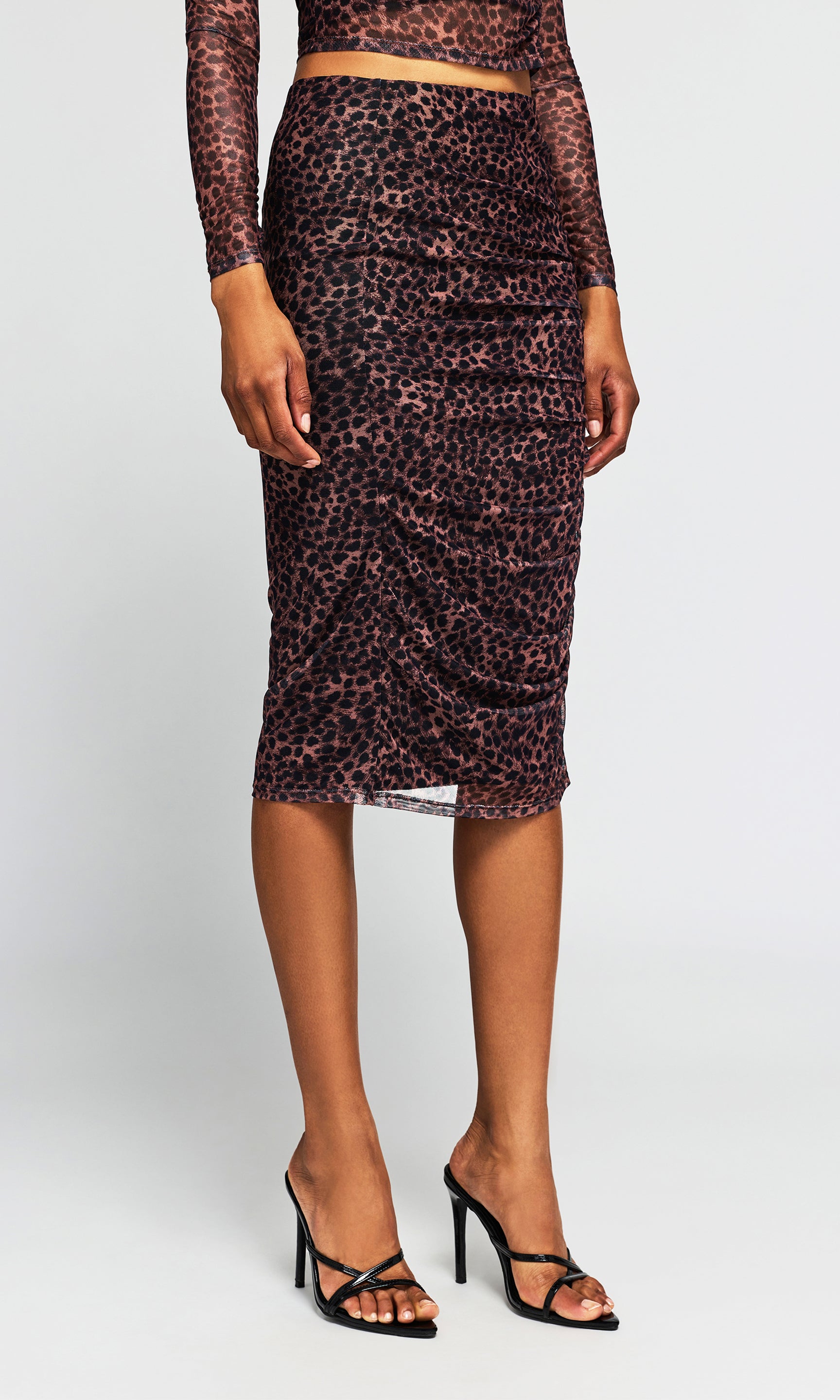 Jessica Leopard Mesh Skirt