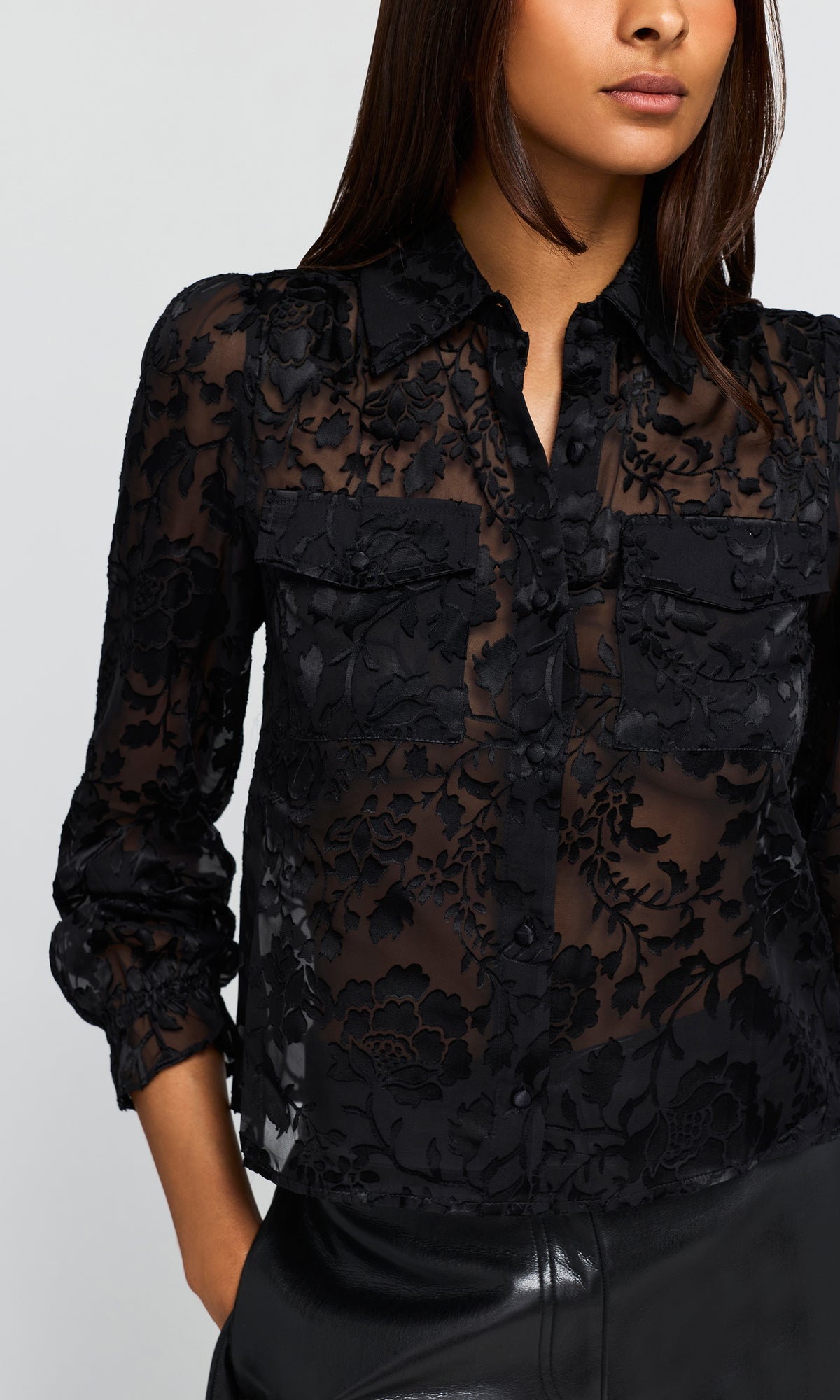 Priya Floral Burn-Out Blouse