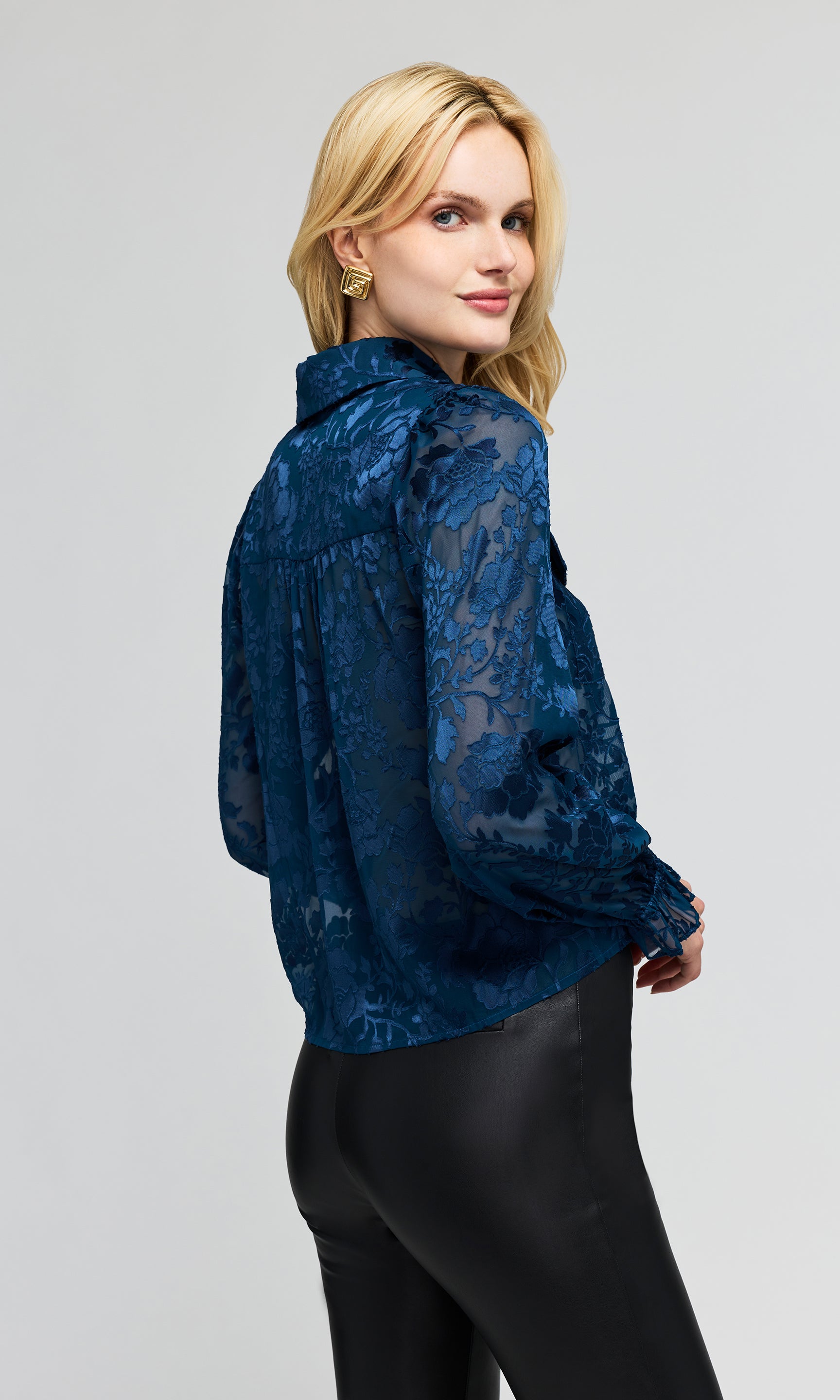 Priya Floral Burn-Out Blouse