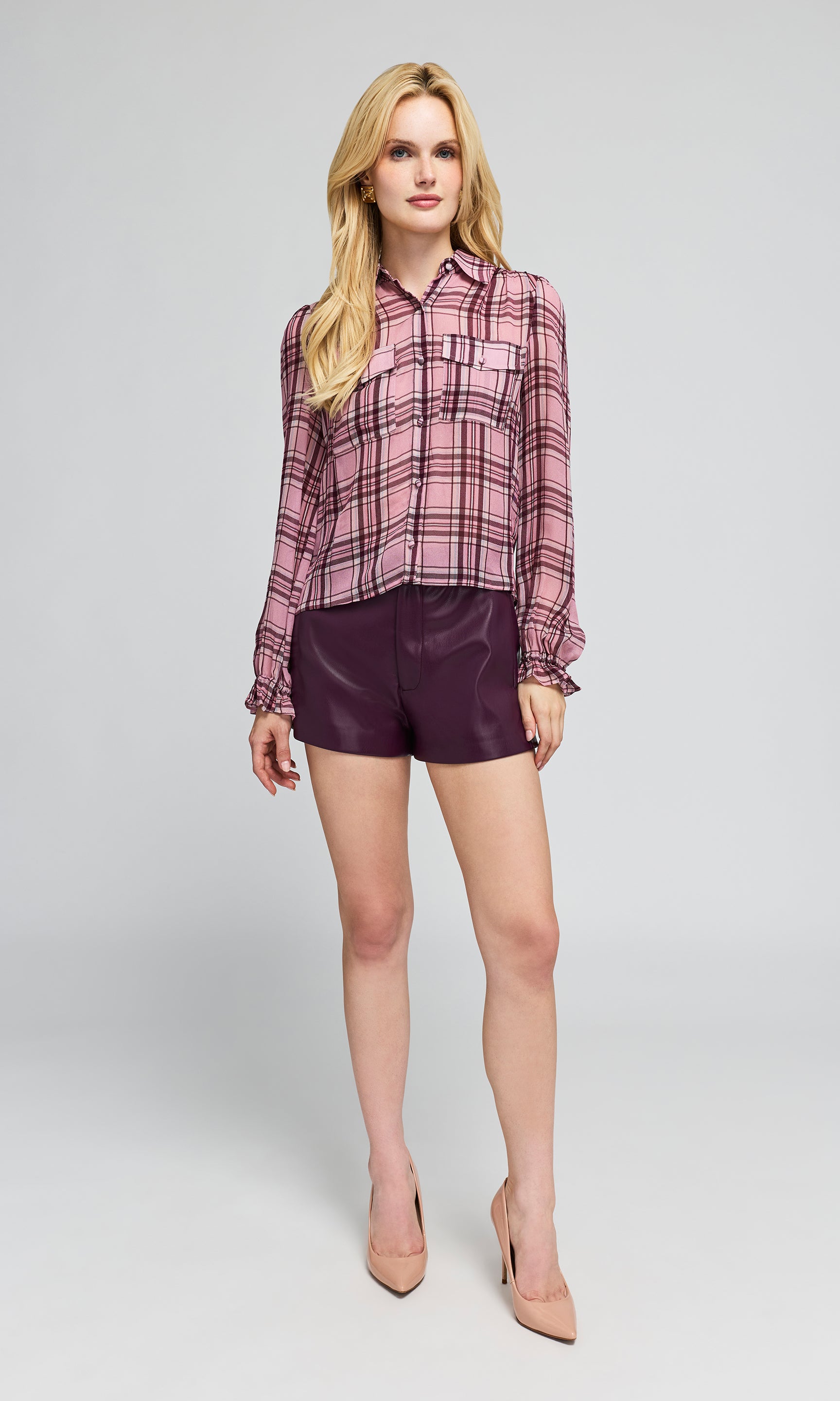 Priya Plaid Georgette Blouse