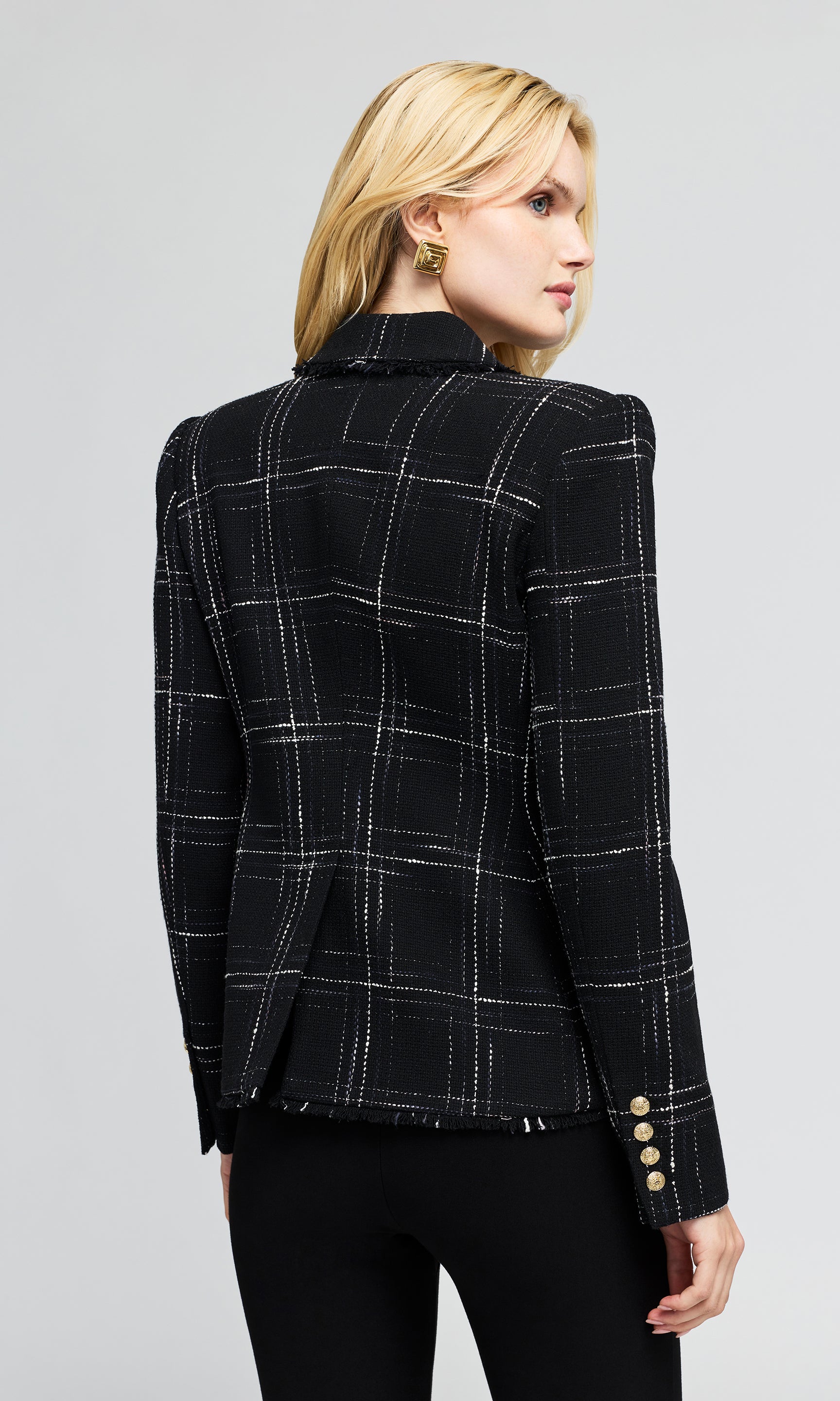 Skylar Windowpane Tweed Blazer