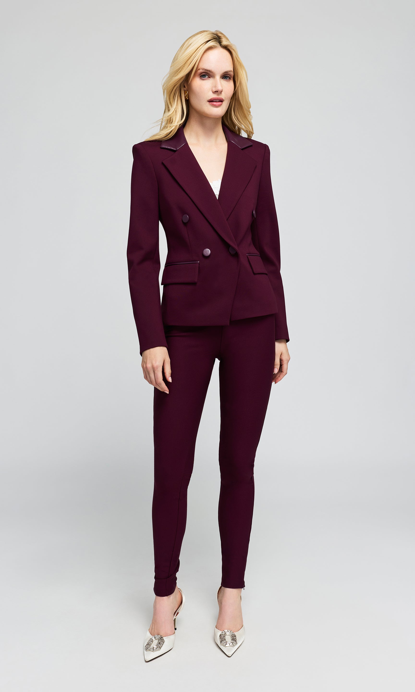 Willow Vegan Leather Combo Ponte Blazer