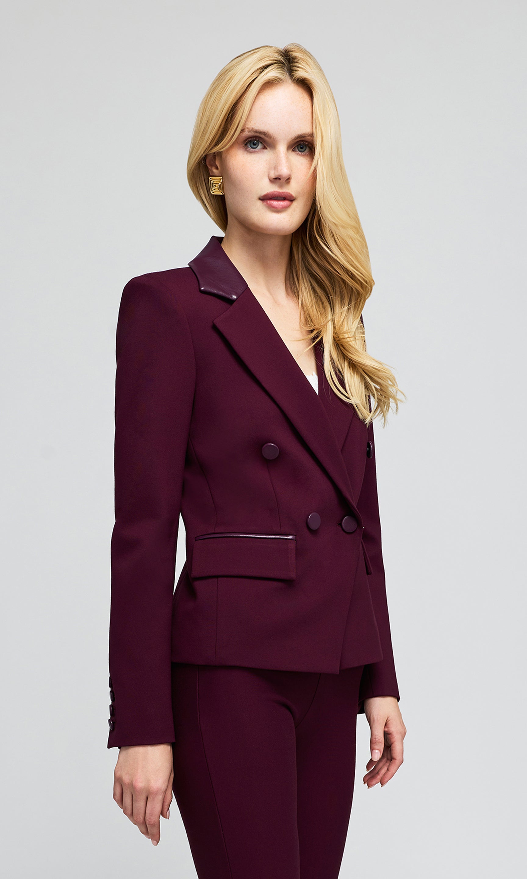 Willow Vegan Leather Combo Ponte Blazer