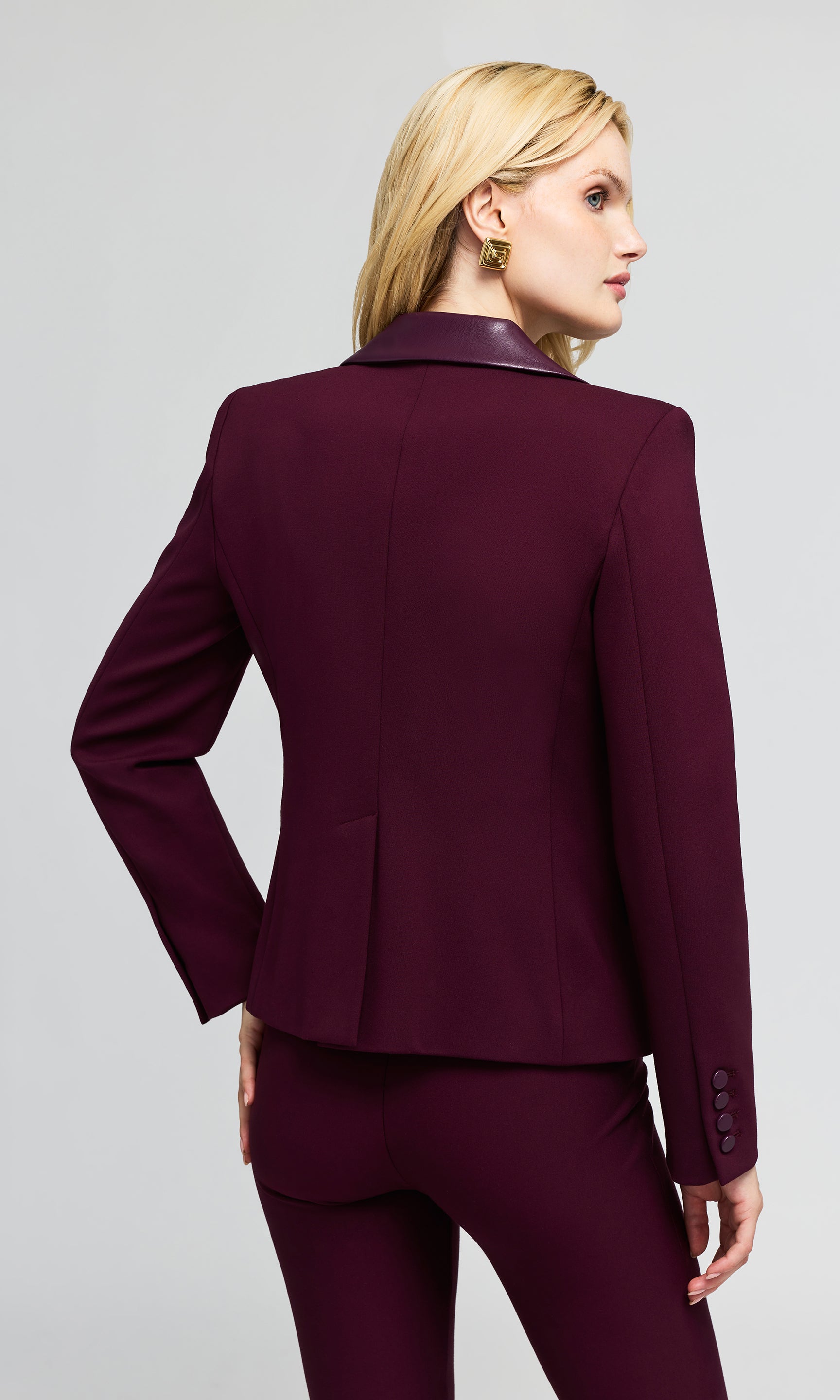 Willow Vegan Leather Combo Ponte Blazer