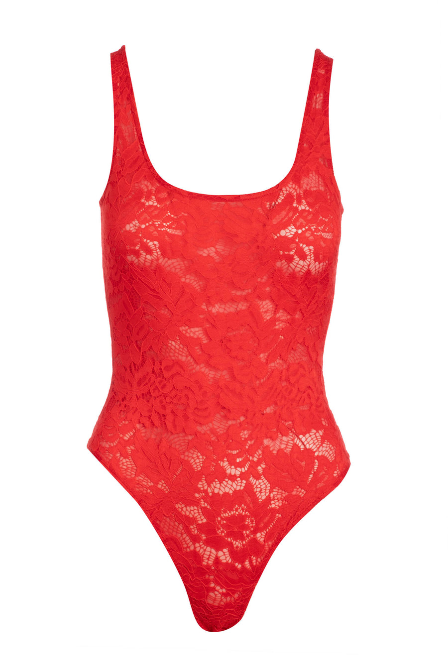 Image of red lace bodysuit 