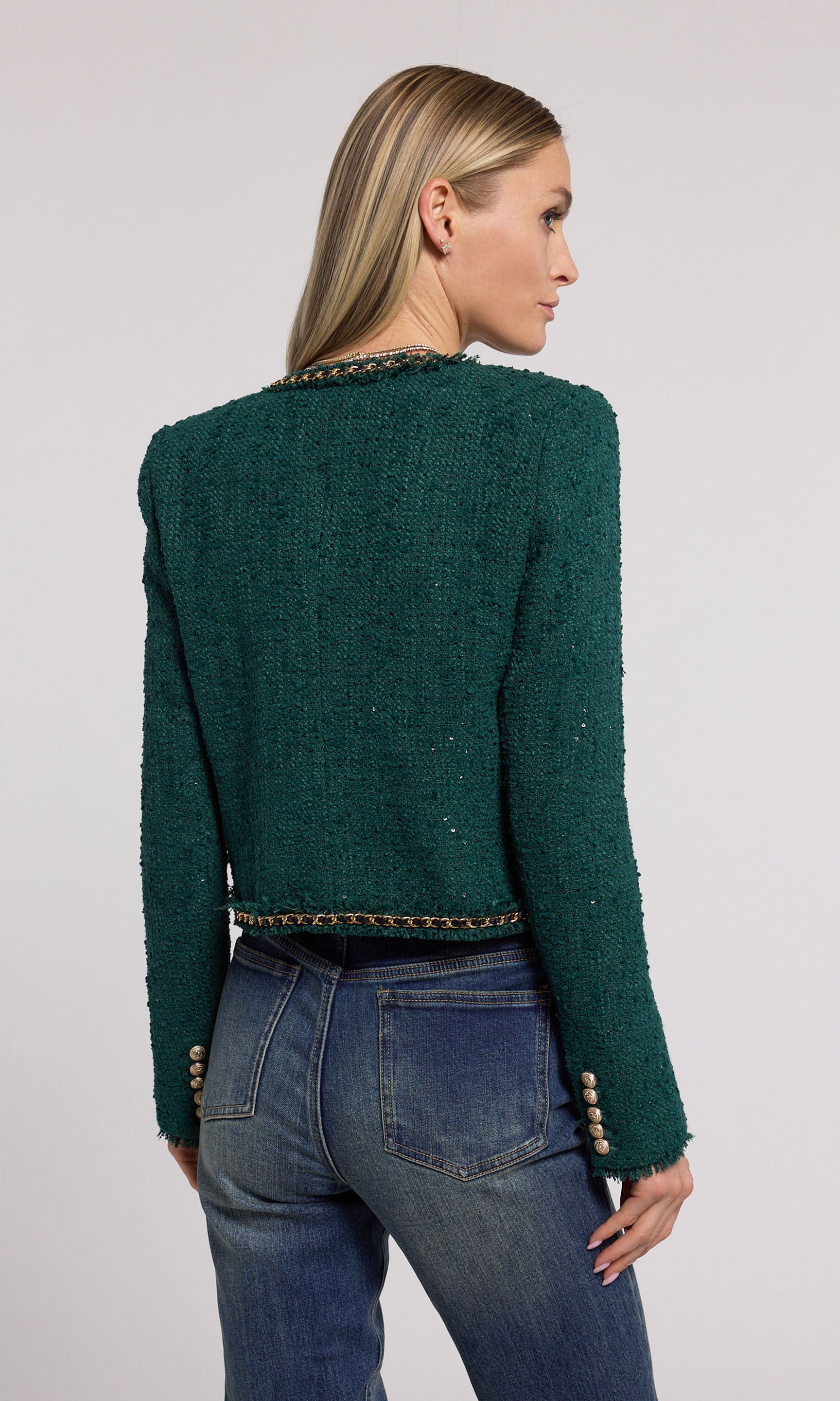 Serena Chain Tweed Blazer