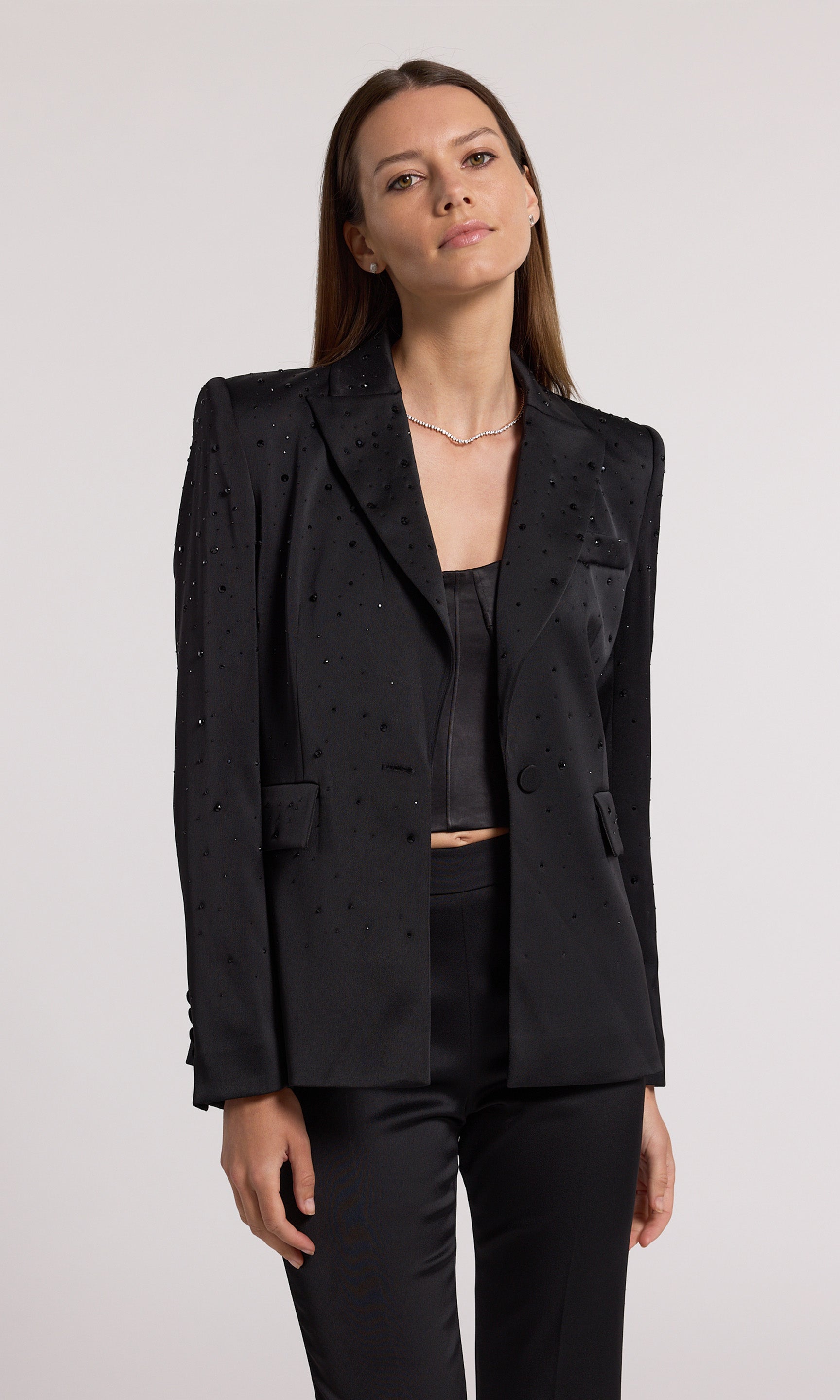 Aimee Crystal Satin Blazer Generation Love