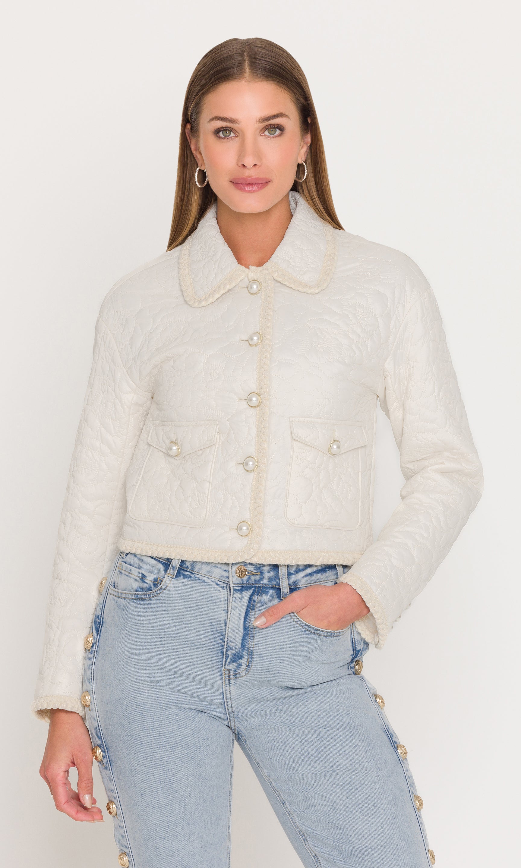 Fabiana Quilted Jacket in Cream | Generation Love