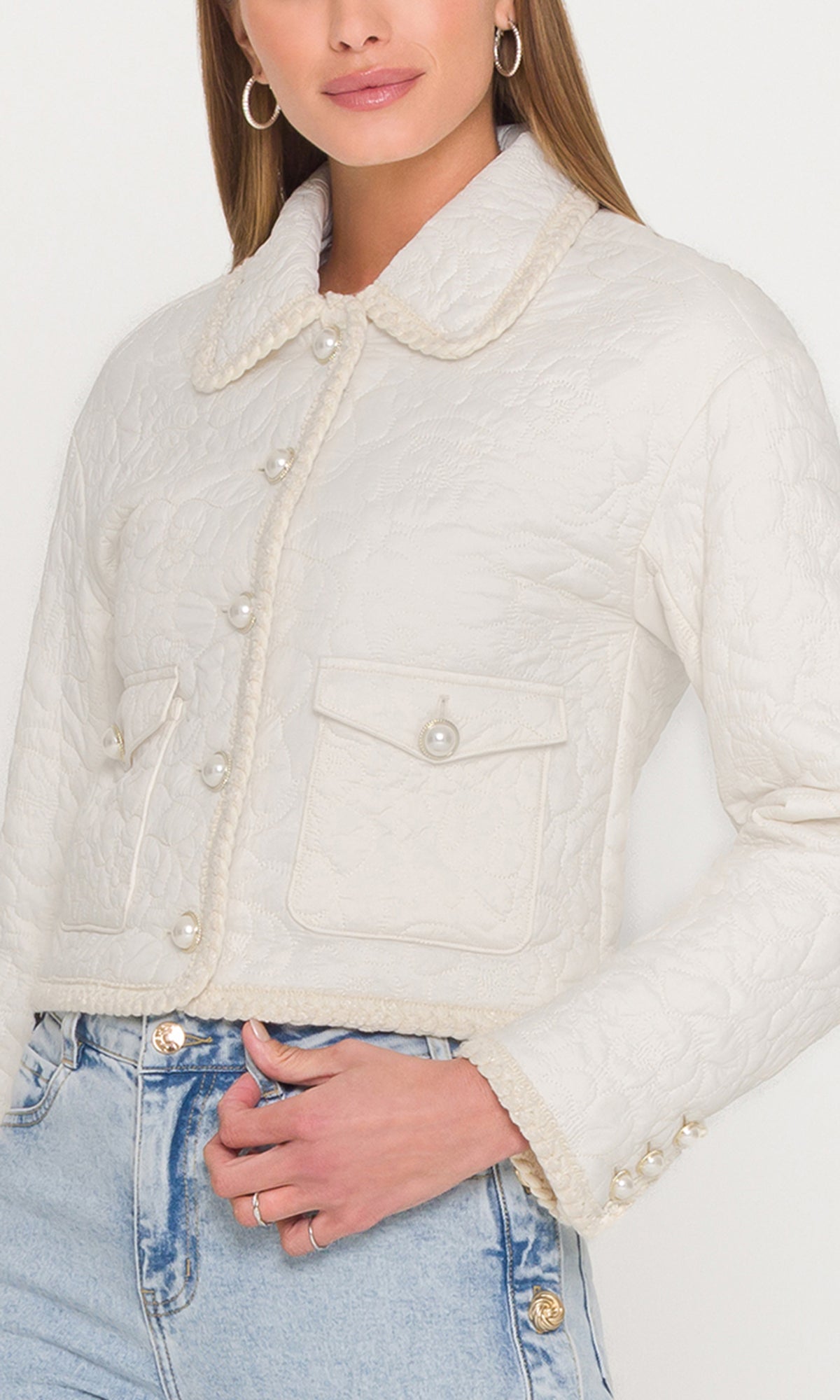 Fabiana Quilted Jacket in Cream | Generation Love