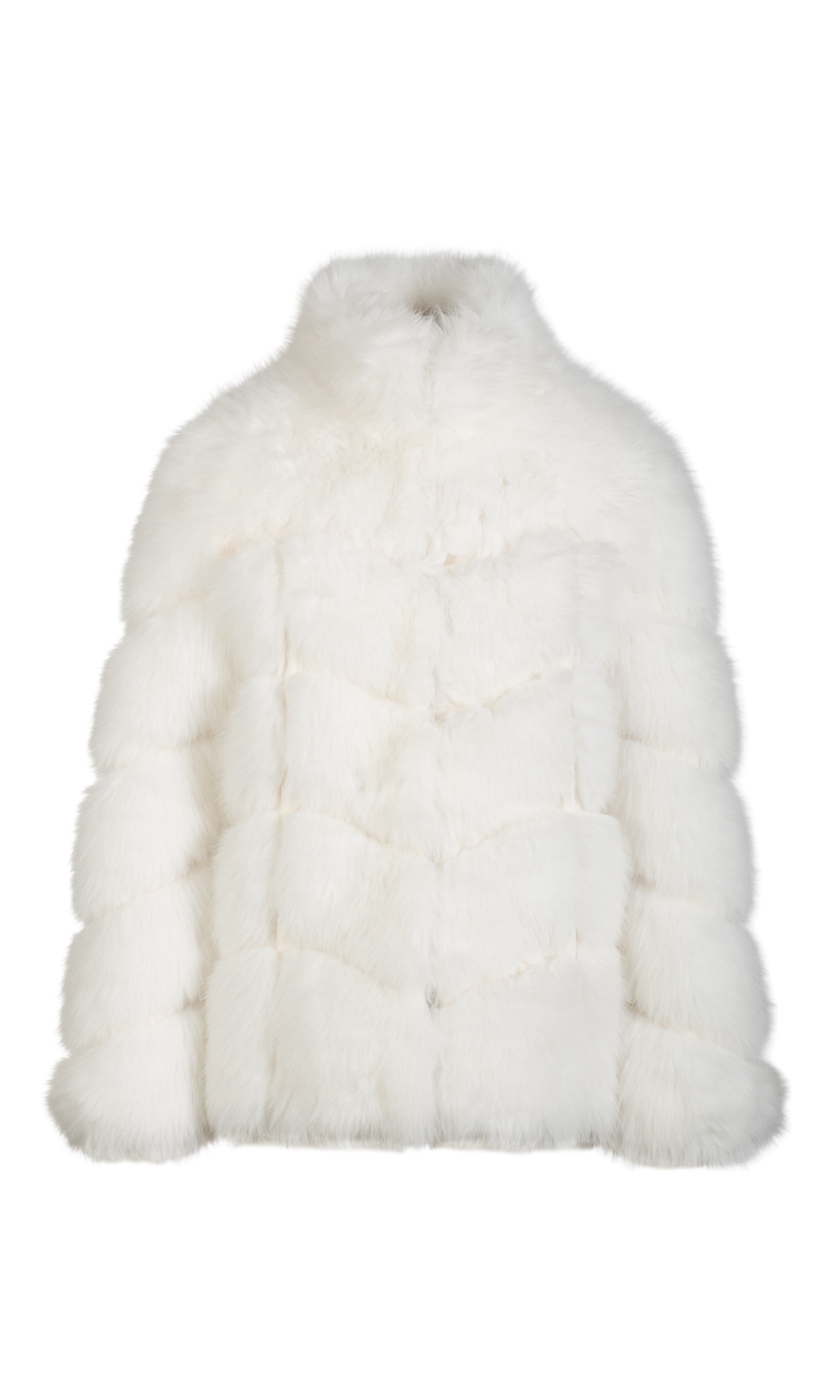Ghost image of the Louisa faux fur white coat