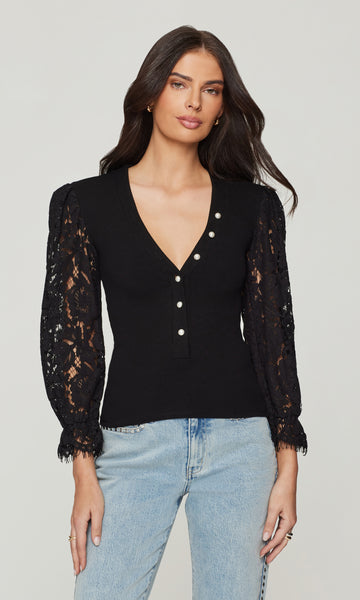 McKenna Lace Combo Top in Black | Generation Love S / Black McKenna Lace Combo Top in Black | Generation Love S / Black