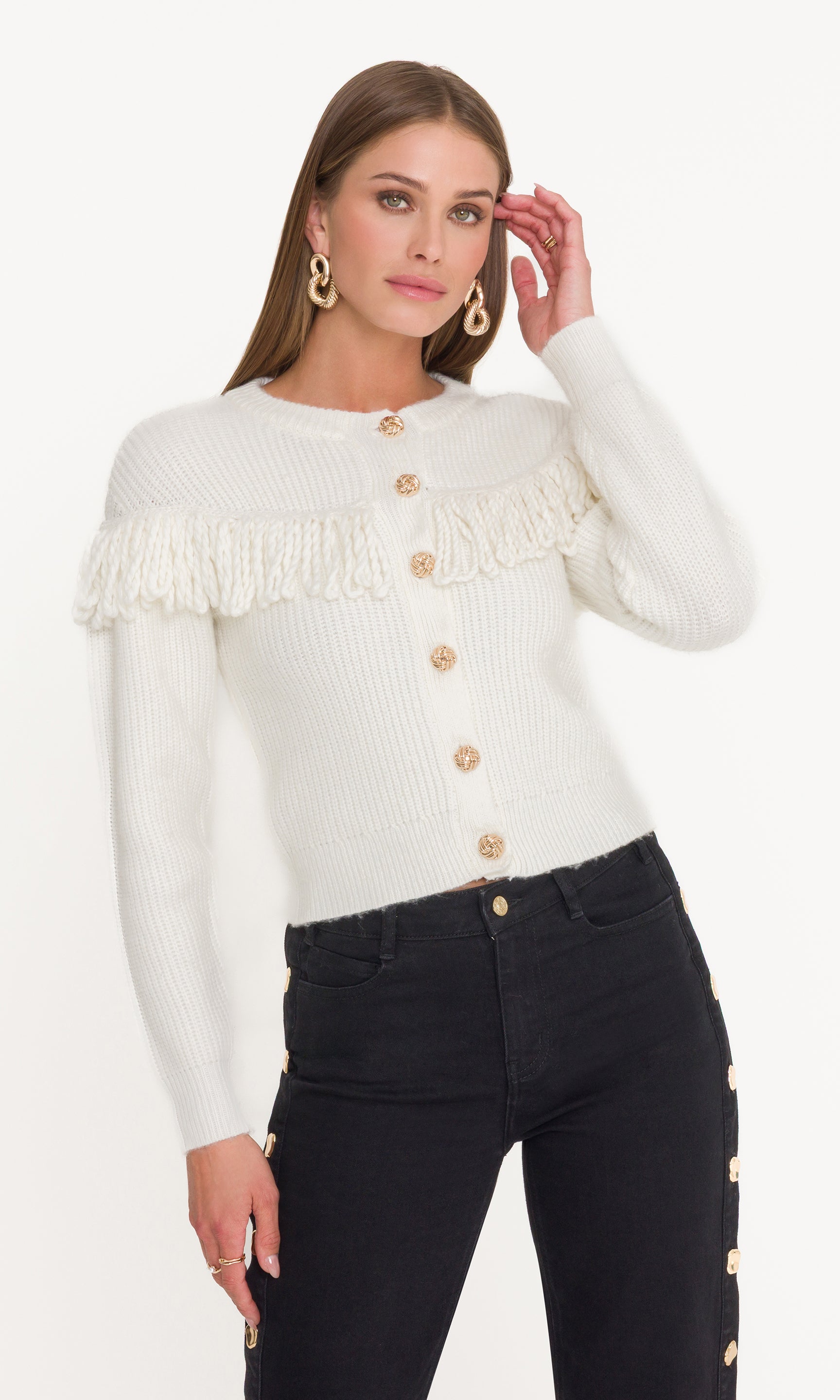 Shifra Fringe Cardigan