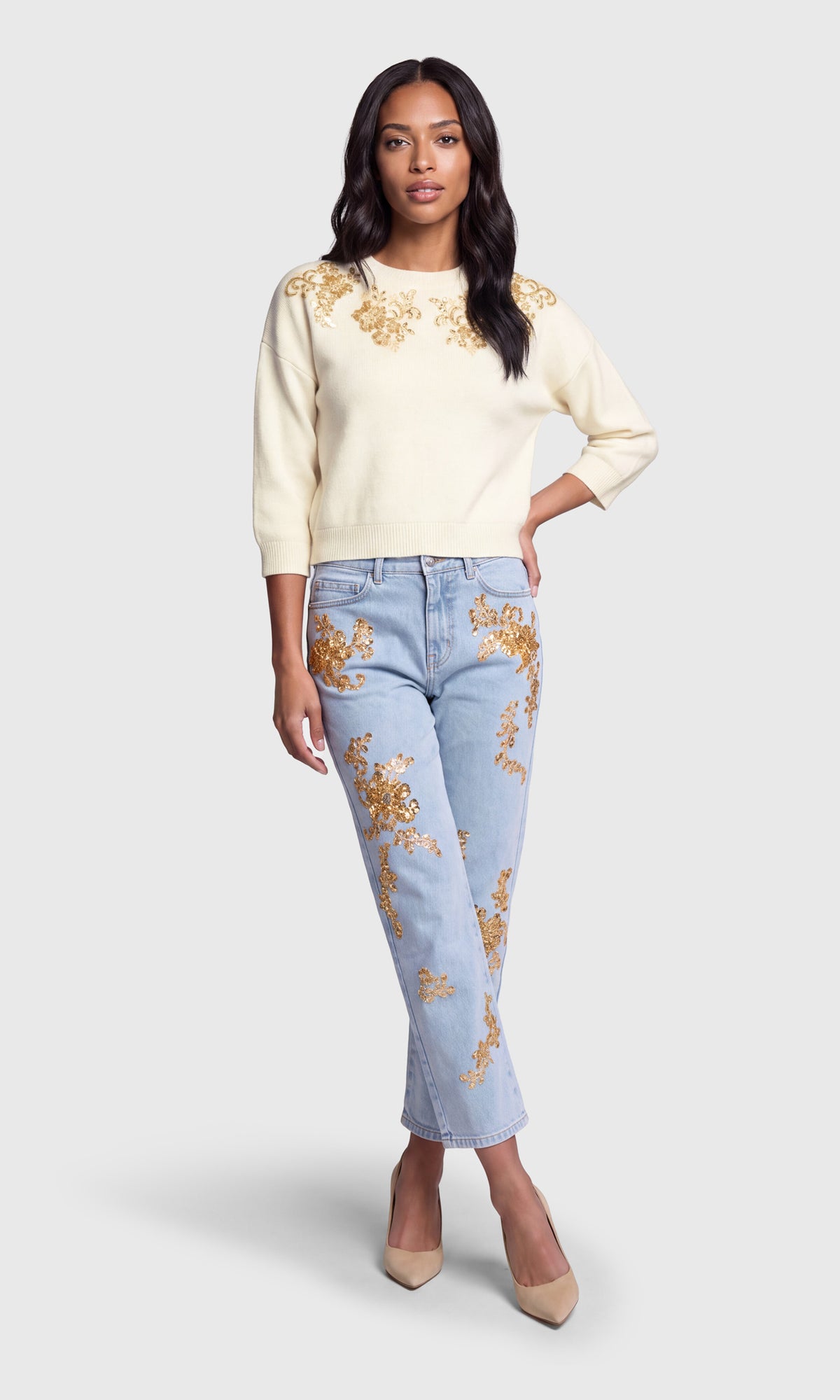 Rhea Flower Applique Sweater