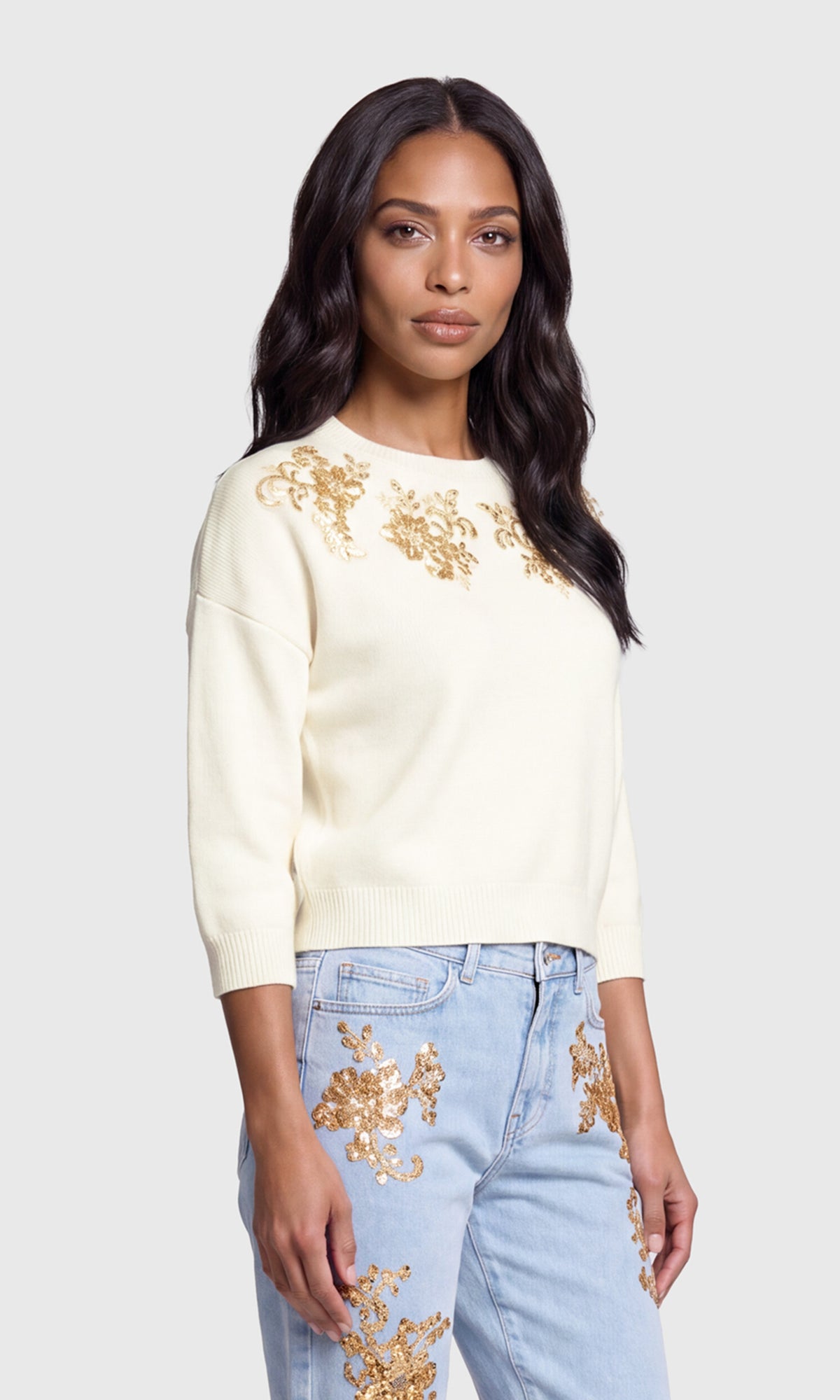 Rhea Flower Applique Sweater