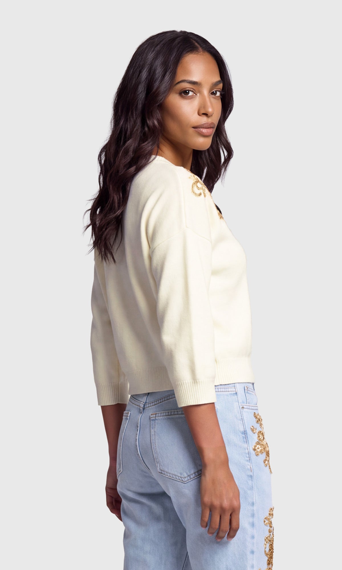 Rhea Flower Applique Sweater