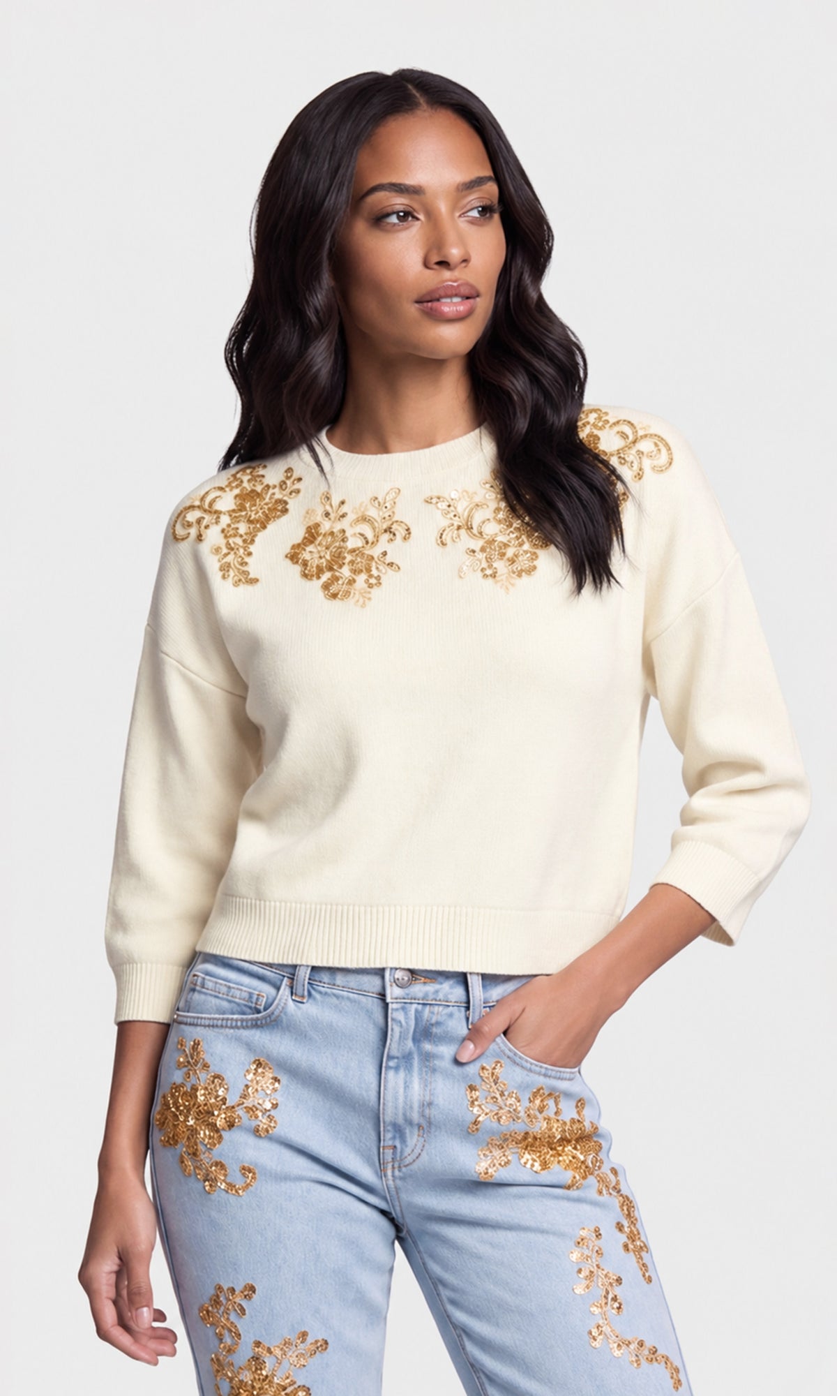 Rhea Flower Applique Sweater