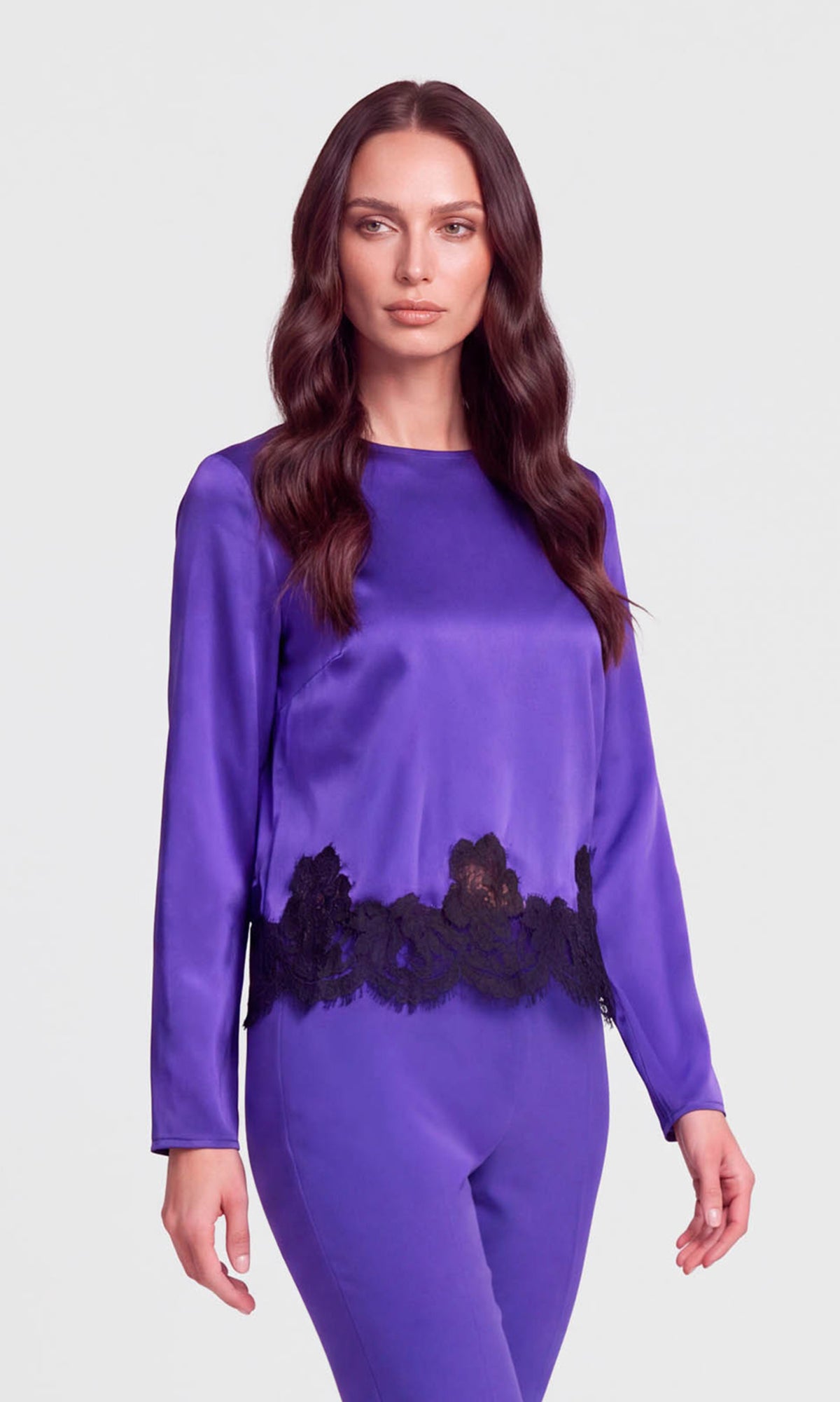 Sapphire Lace Combo Blouse