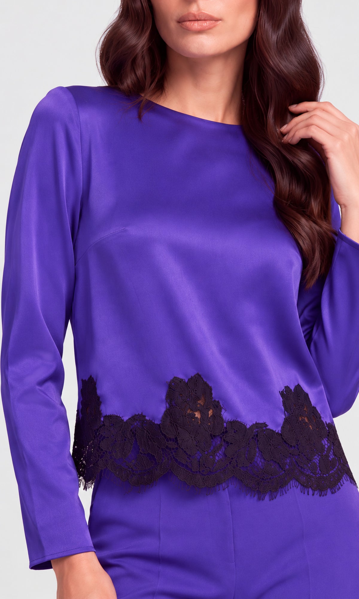Sapphire Lace Combo Blouse