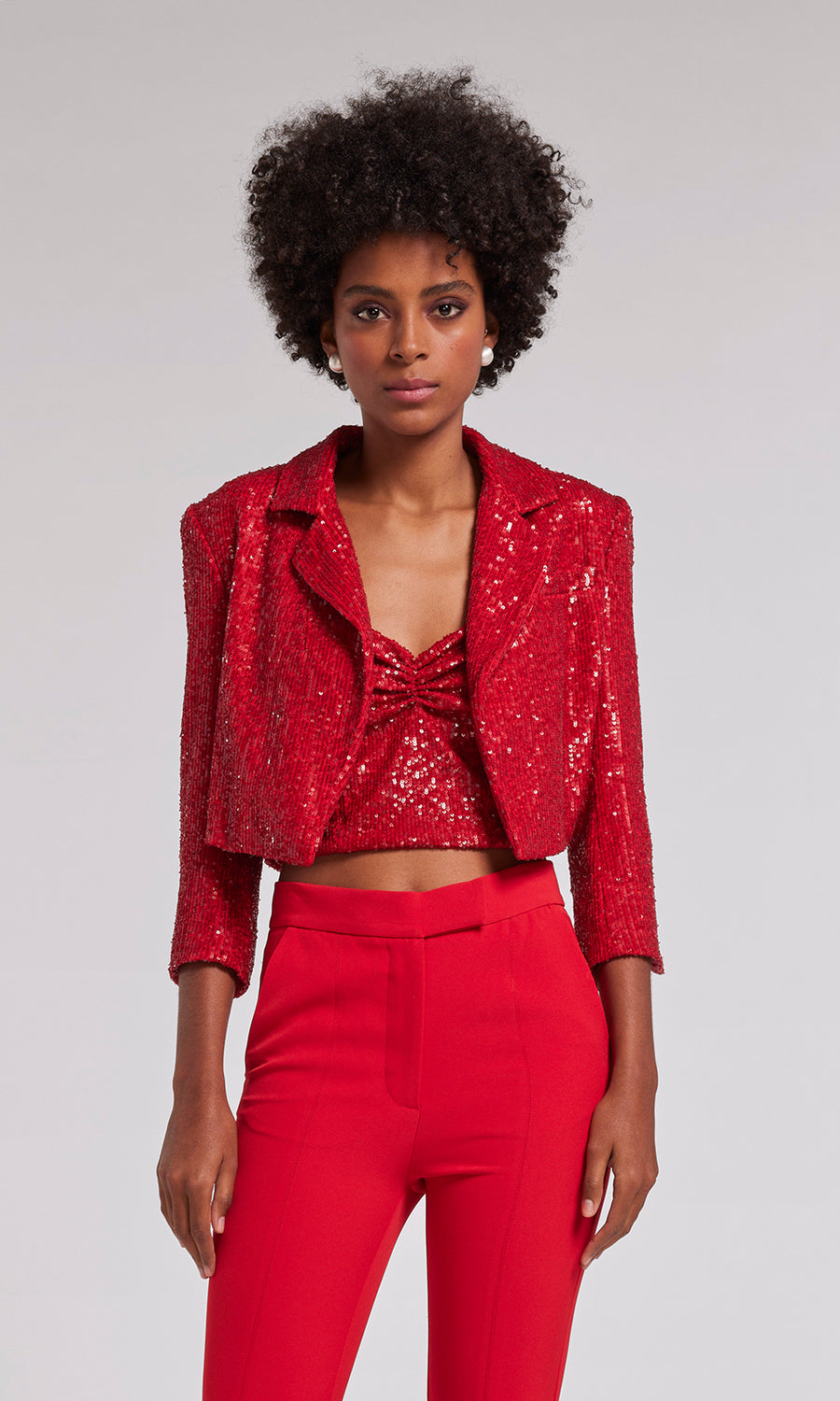 Isabella Sequin Jacket - Rouge
