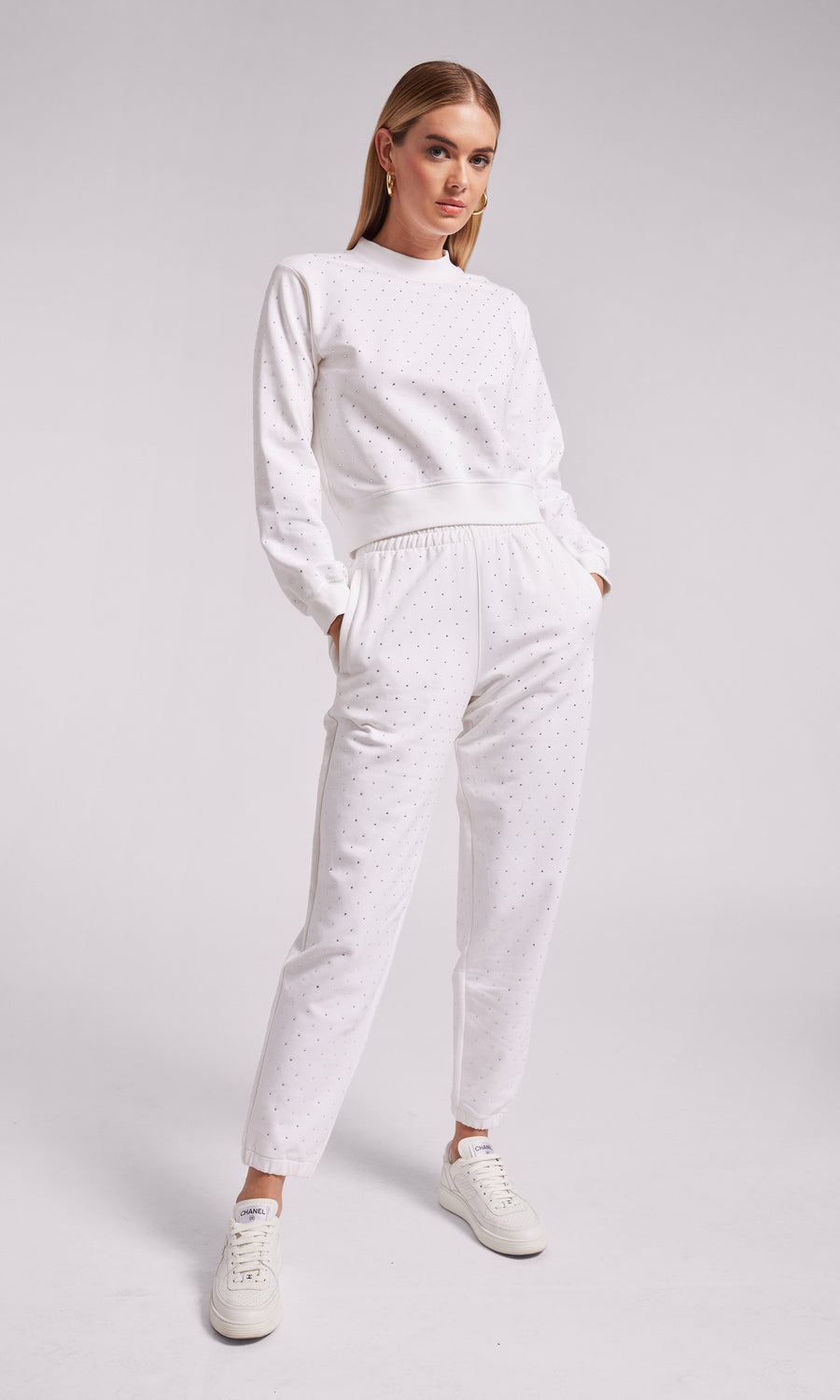 Julie Crystal Sweatshirt - White 