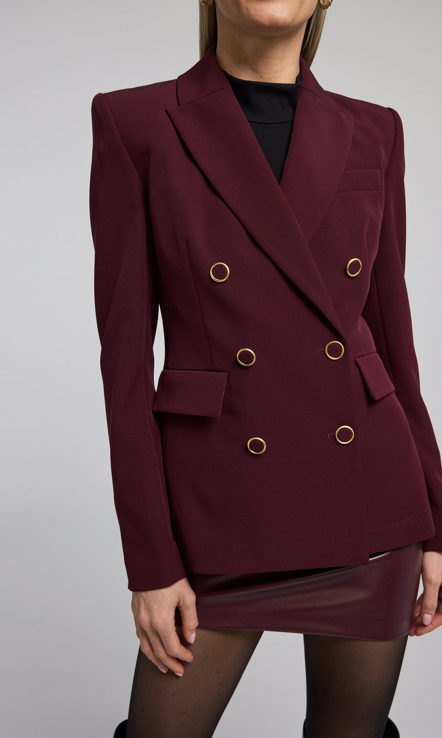 Arielle Crepe Blazer - Malbec