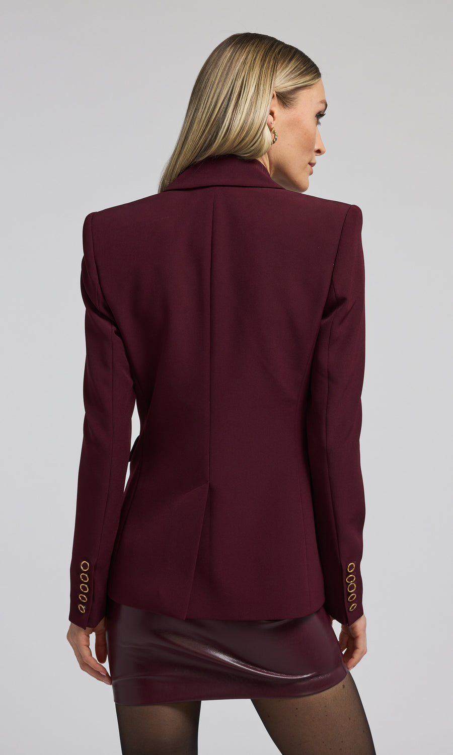 Arielle Crepe Blazer - Malbec