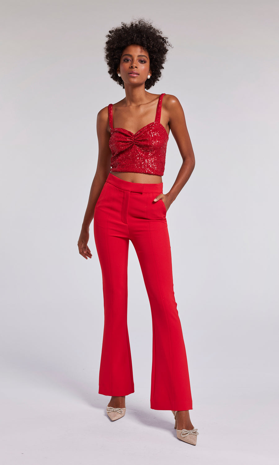 Lucca Crepe Pants - Rouge