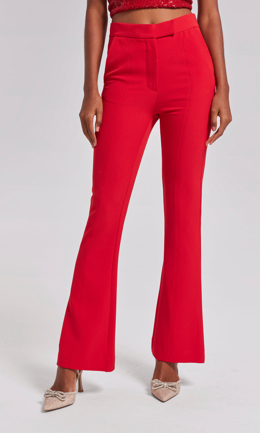 Lucca Crepe Pants - Rouge