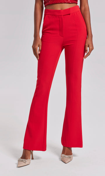 Crêpe Couture high-rise flared pants in pink - Valentino