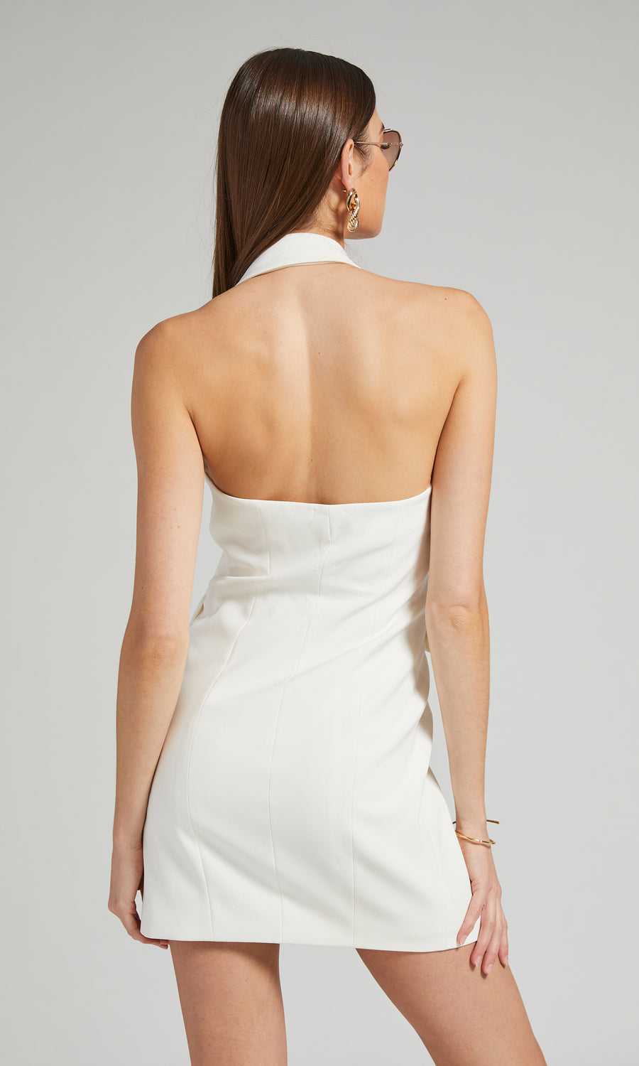 Michelle Halter Blazer Dress - White