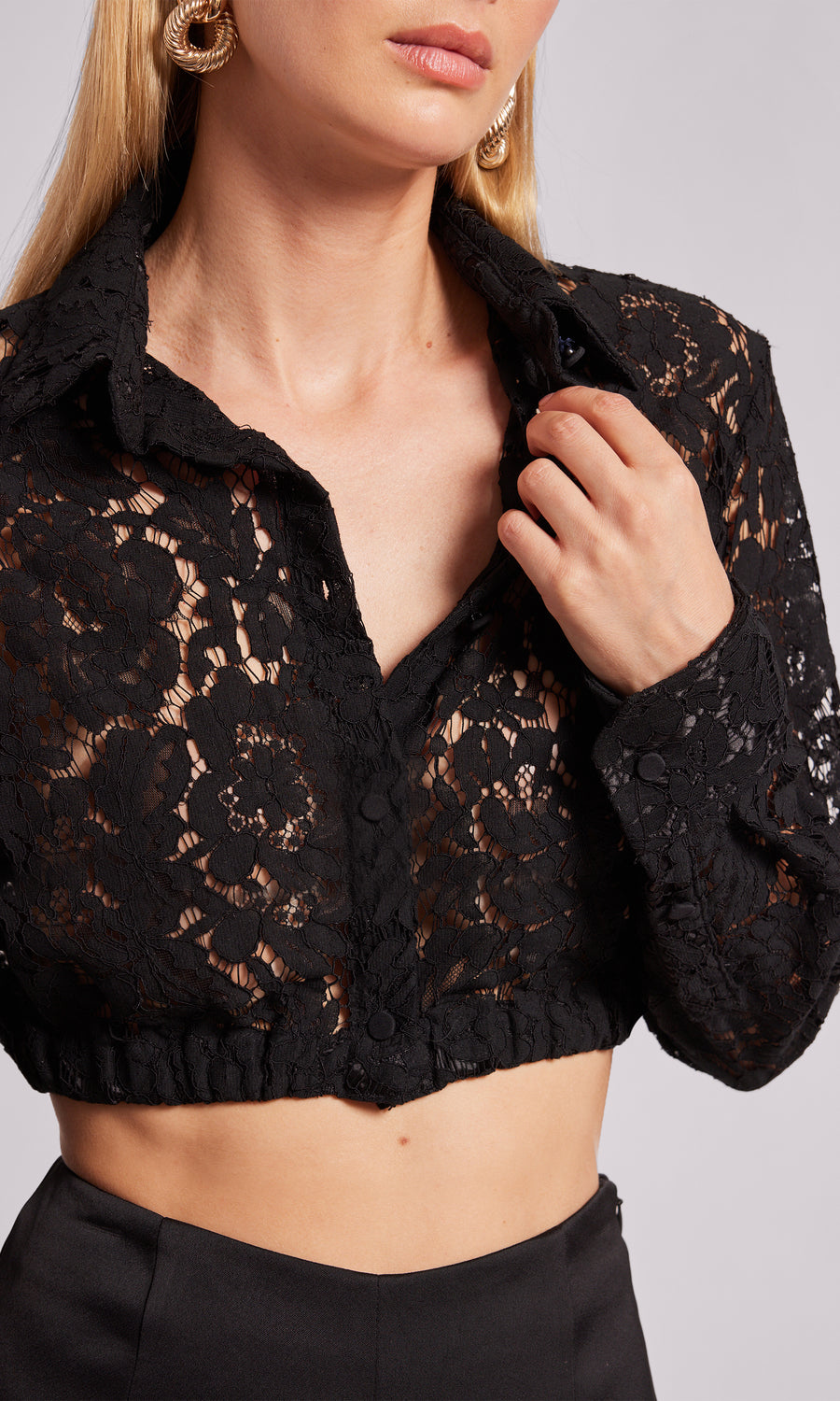 Bellini Lace Shirt - Black