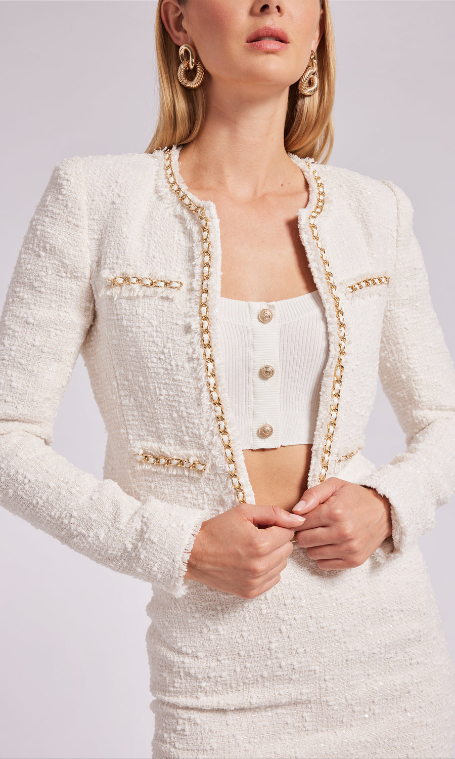 Serena Tweed Jacket - White