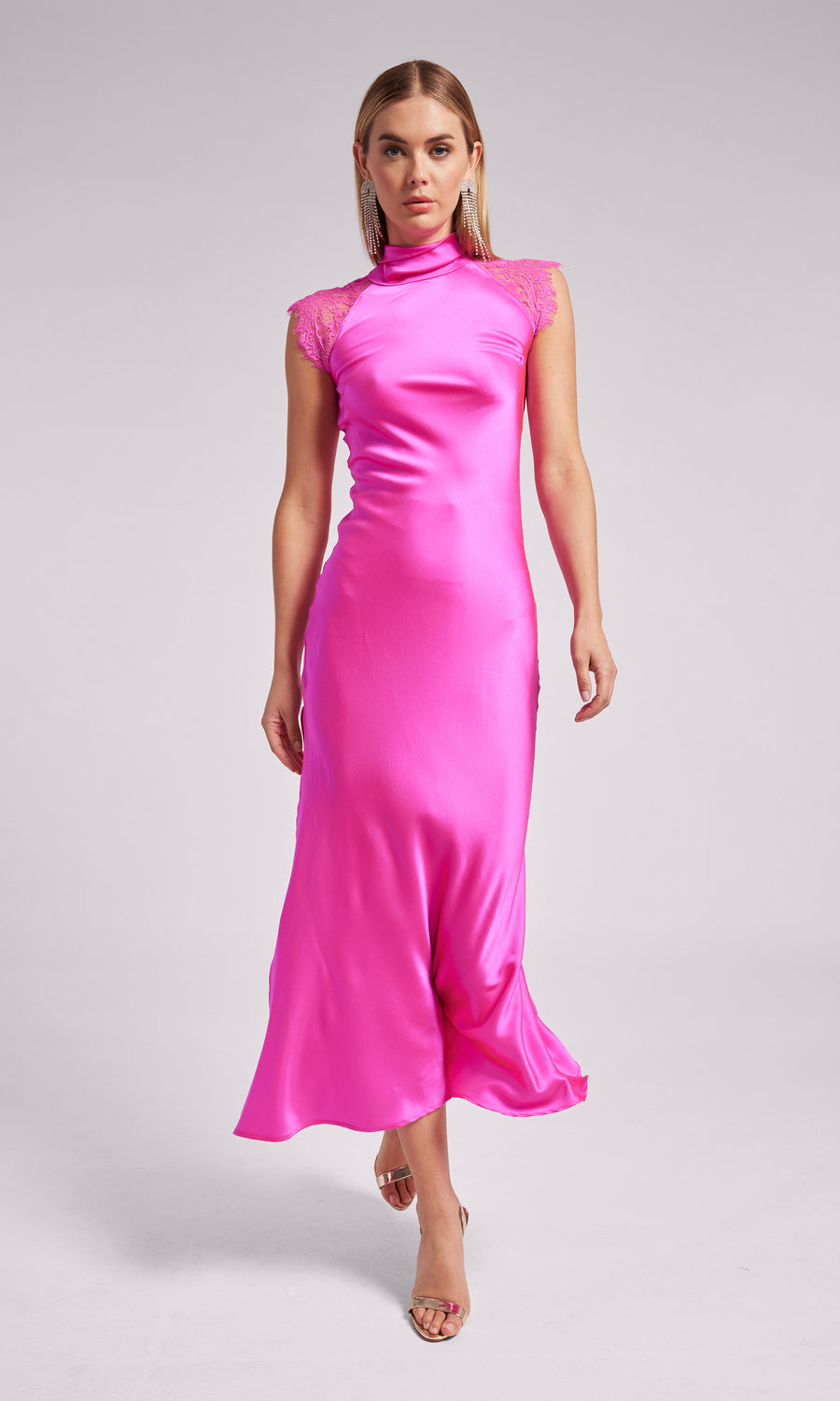 Brianna Halter Maxi Dress - Hot Pink