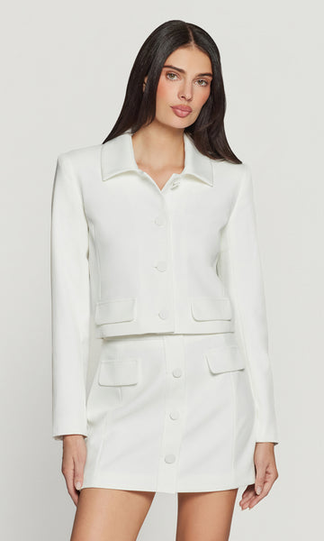 Luella Crepe Jacket in White | Generation Love