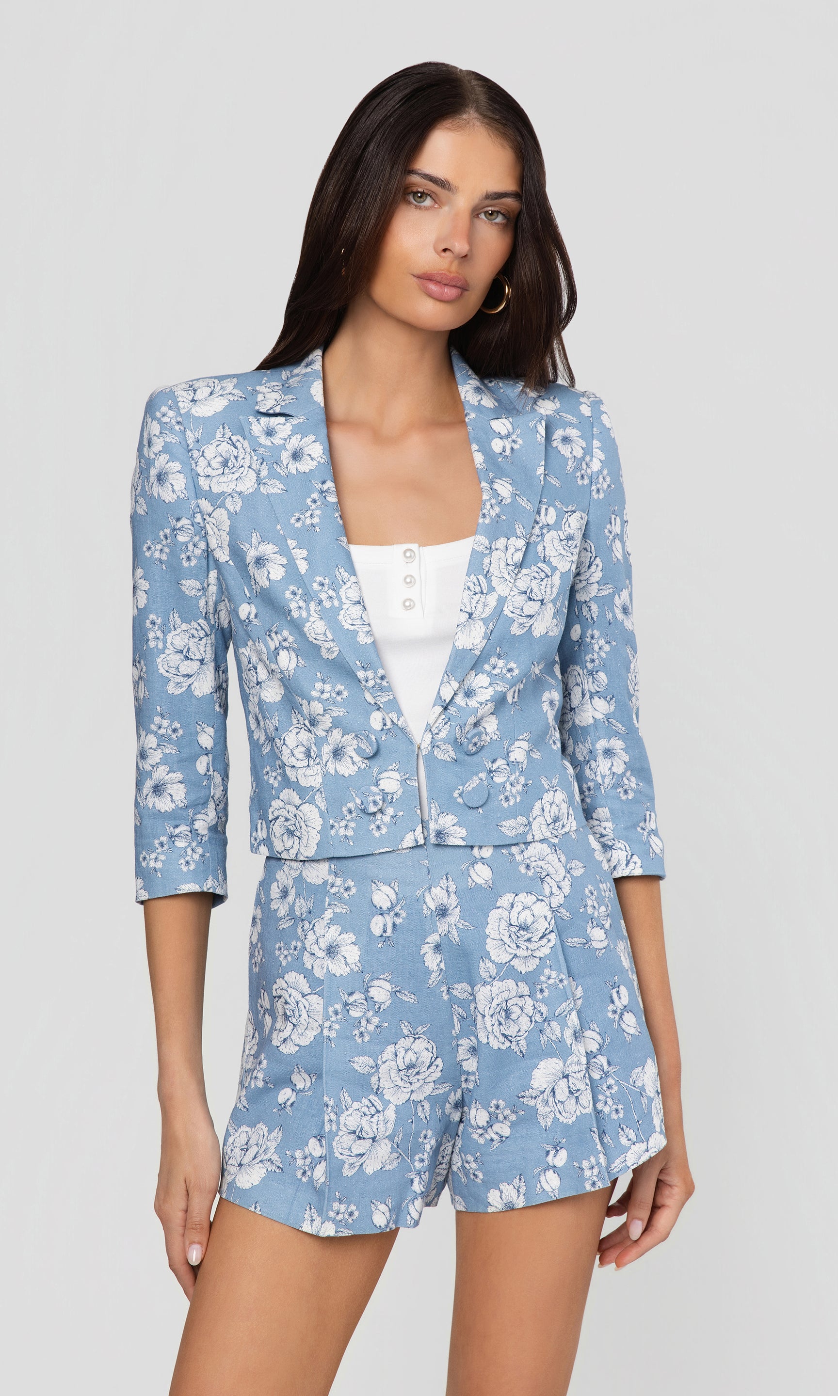 Emmeline Floral Linen Blazer